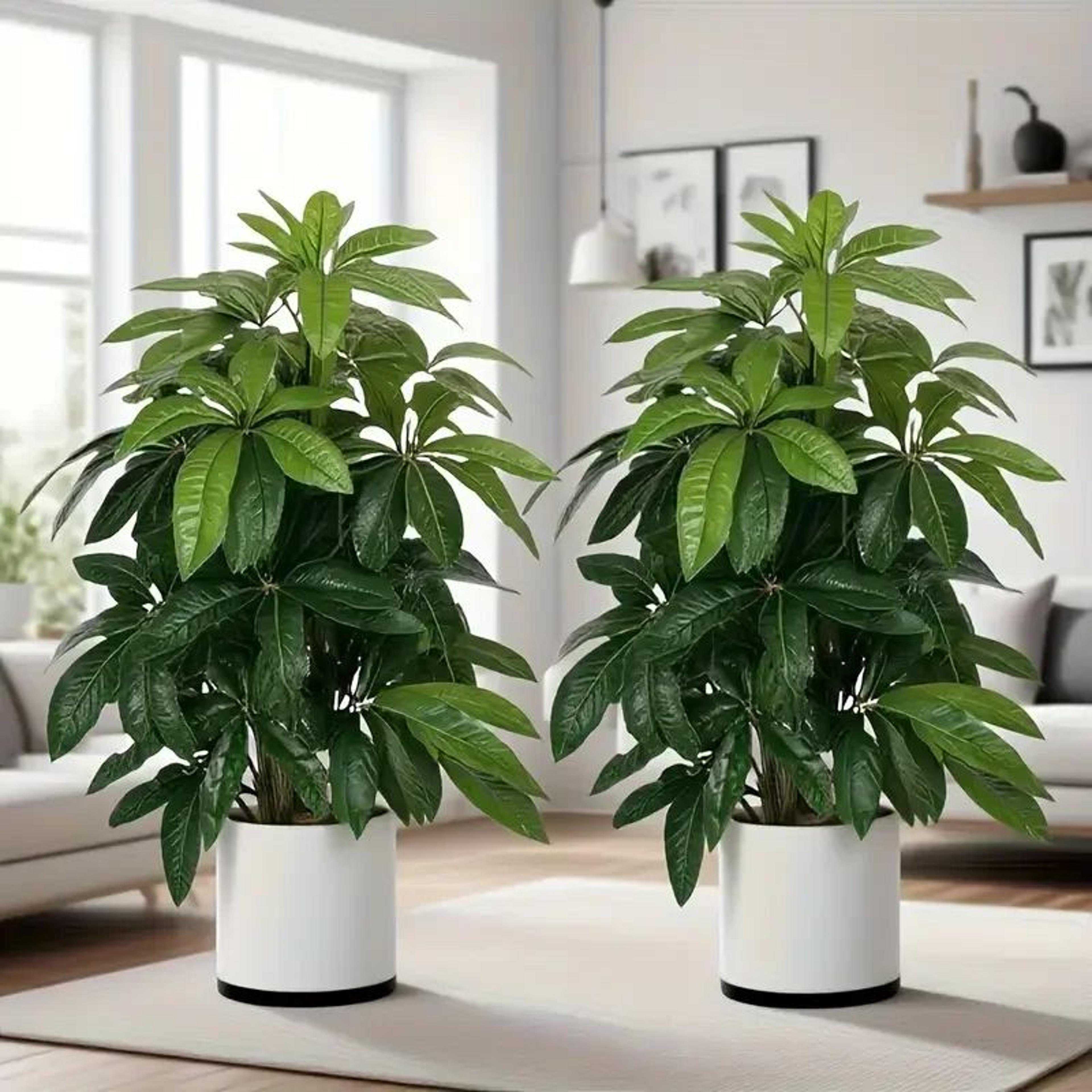 realistic artificial money tree palm – large faux tropical plant for indoor & outdoor decor