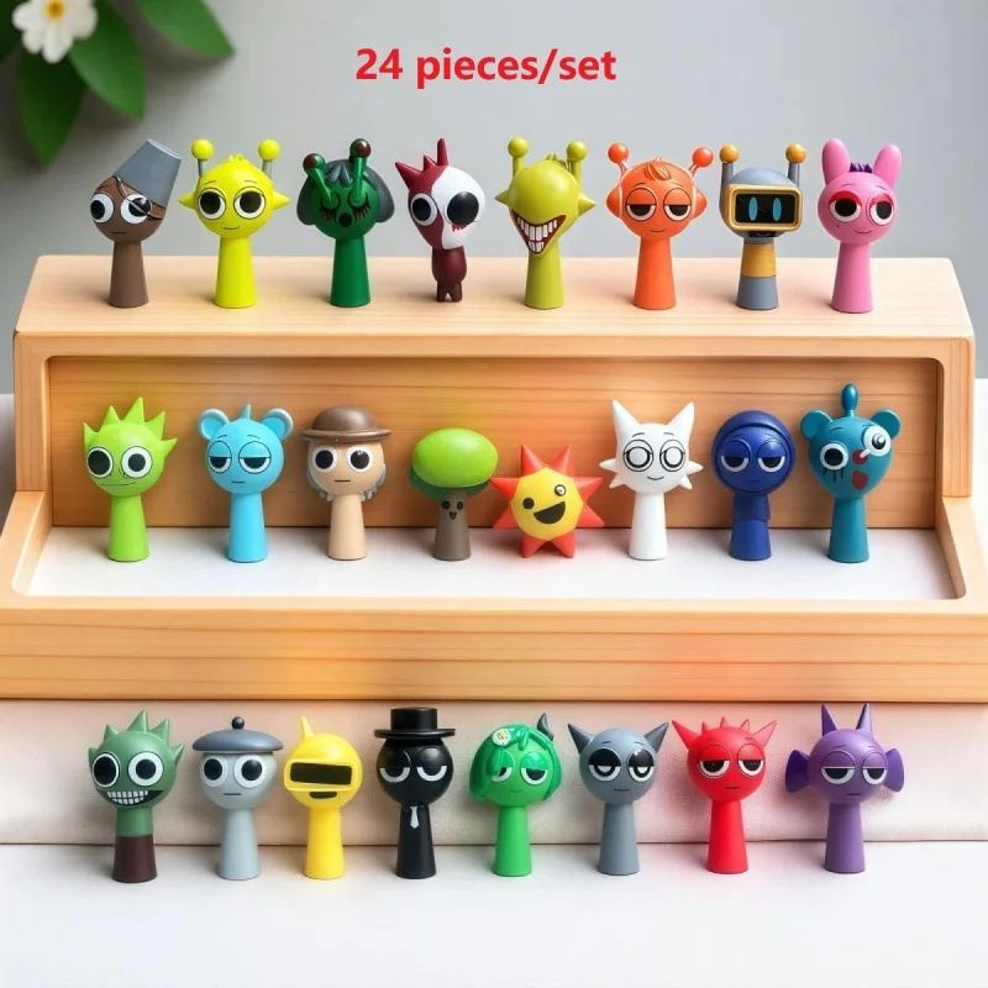 sprunki mini figure set 24pcs cartoon action figures for collectors, gamers & room decor