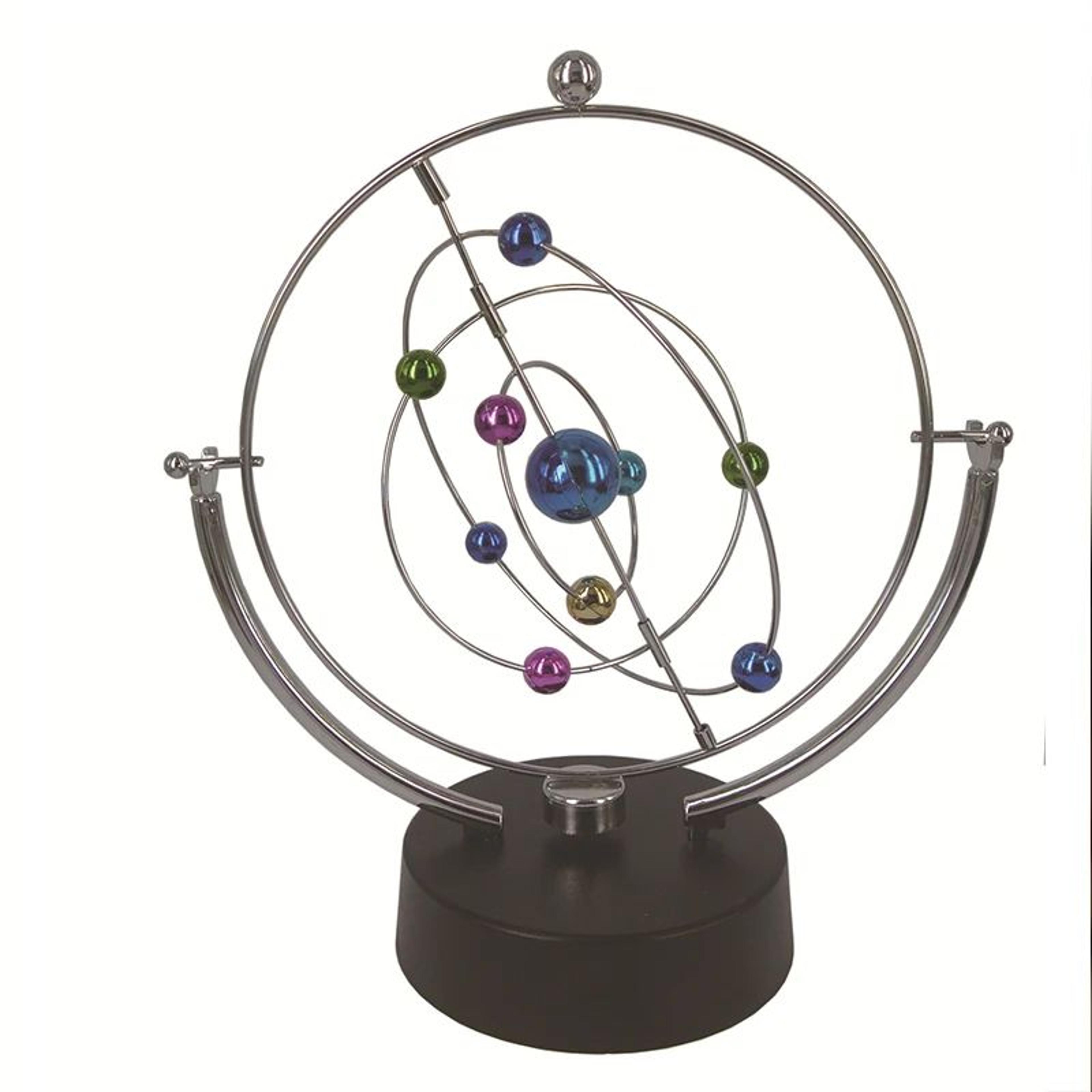 perpetual motion celestial globe pendulum – kinetic orbital desk decor & science gadget