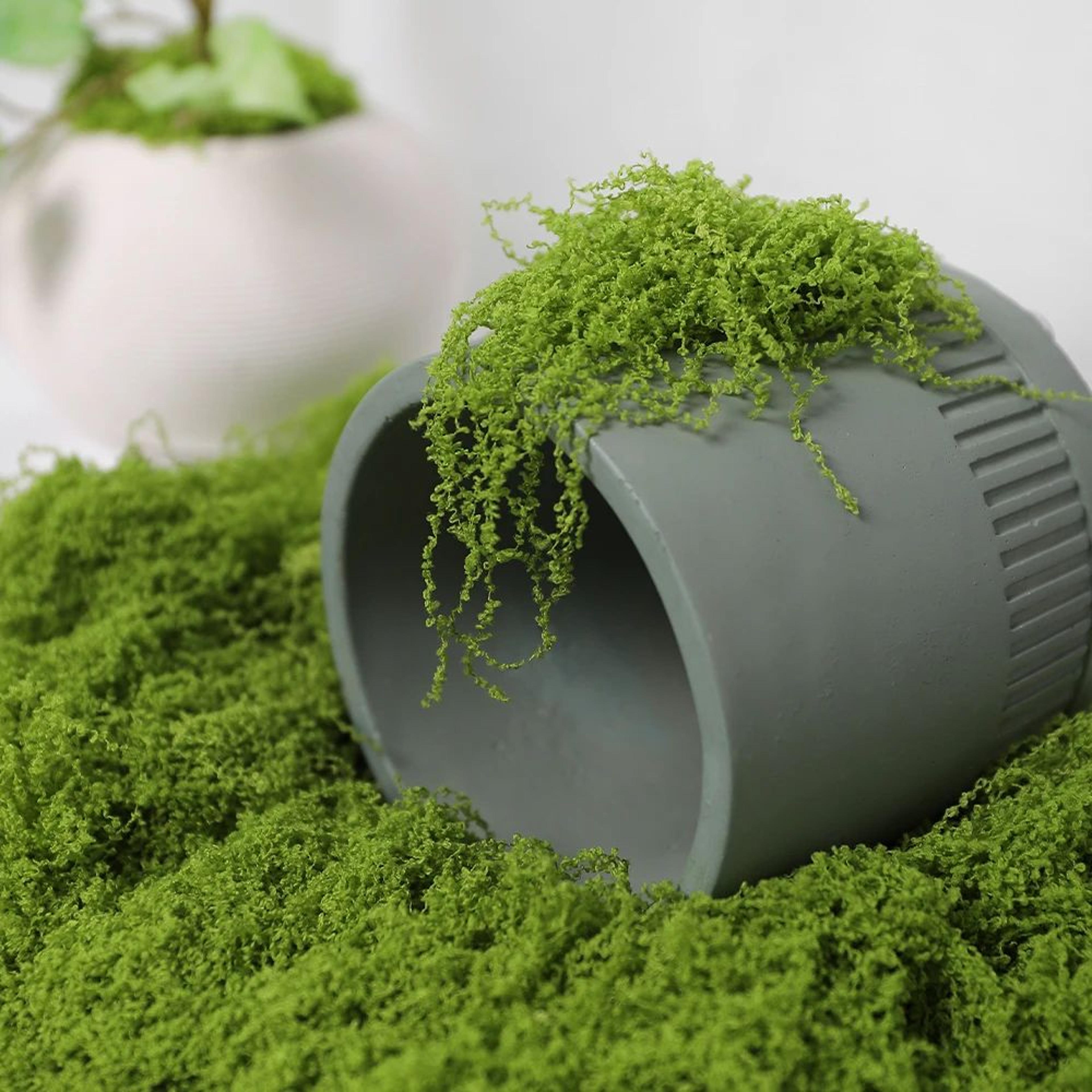 diy green artificial moss decor – faux preserved moss for crafts, terrariums & garden styling