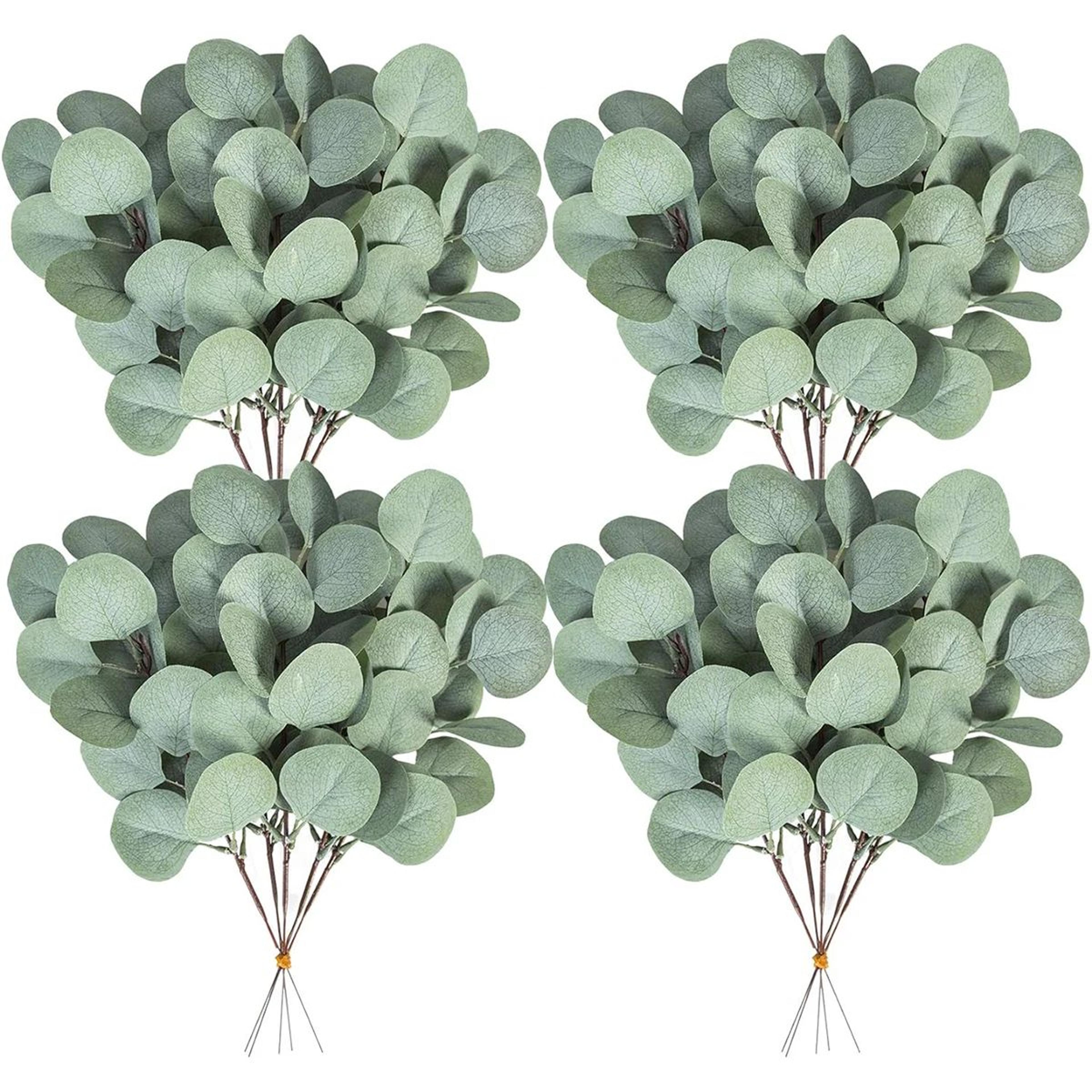 silk eucalyptus leaves artificial plant set – 10pcs faux greenery for diy, wedding & home decor