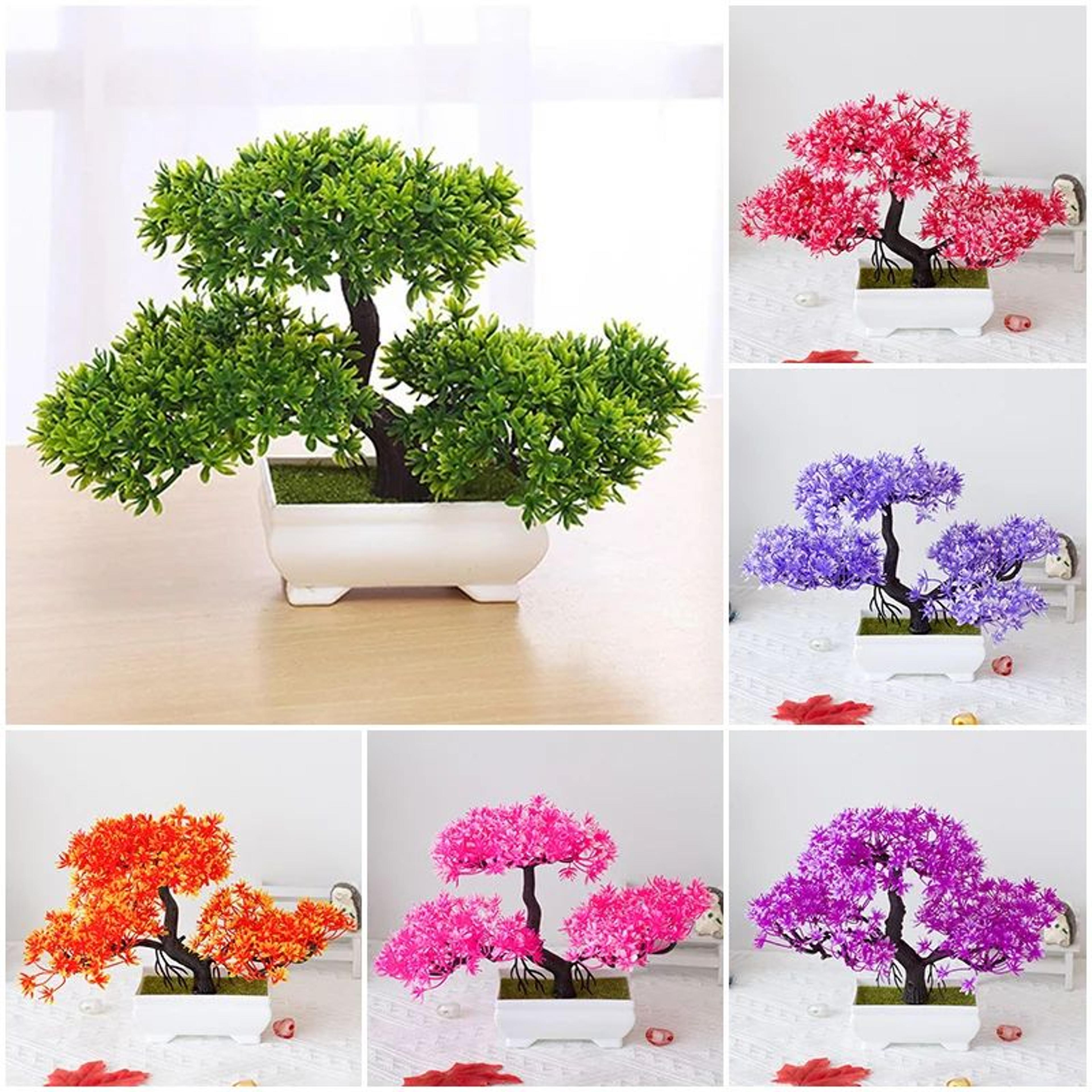 artificial bonsai tree potted plant – realistic mini greenery desk & home decor