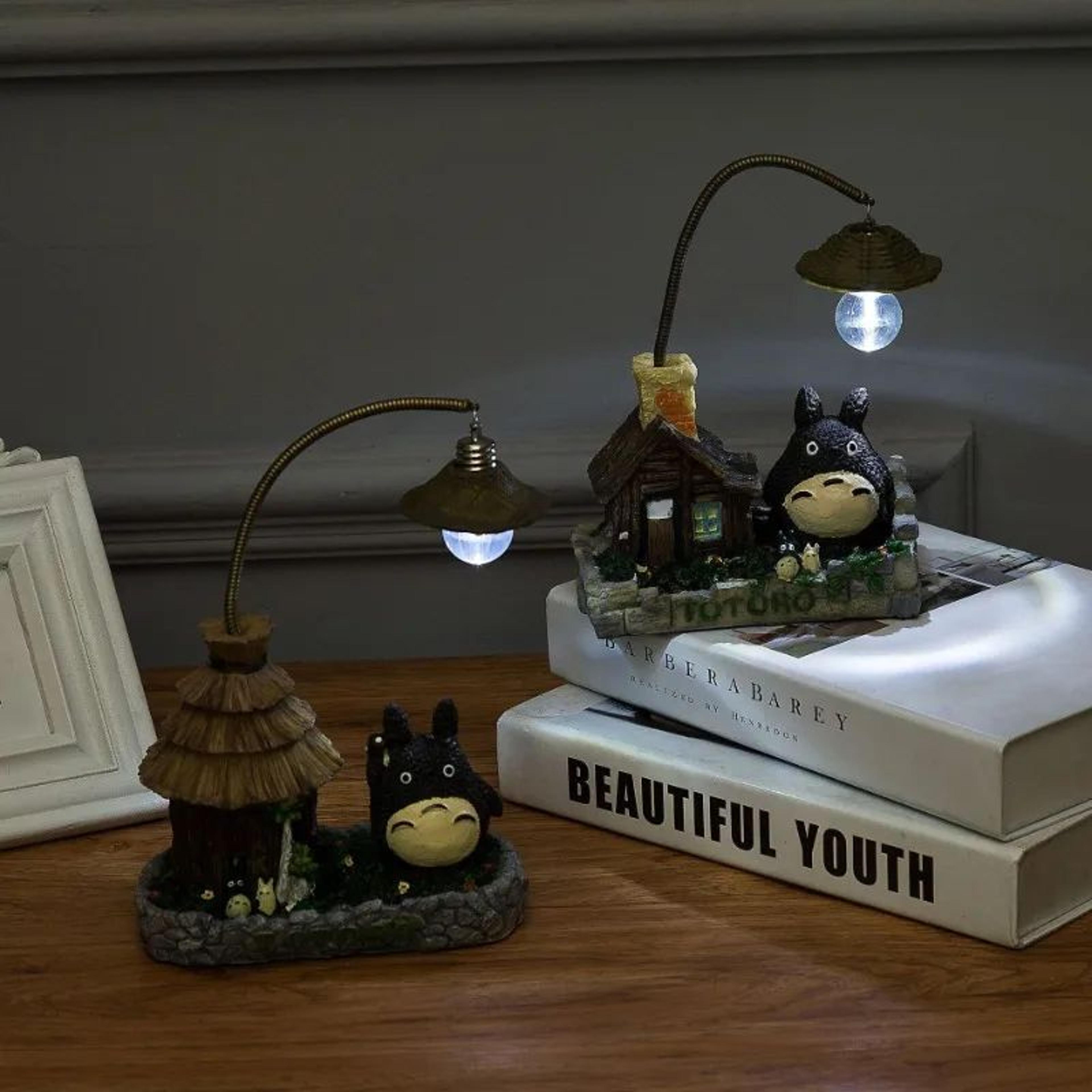 cartoon anime wooden house night light – cute led desk lamp for room, office & gift decor