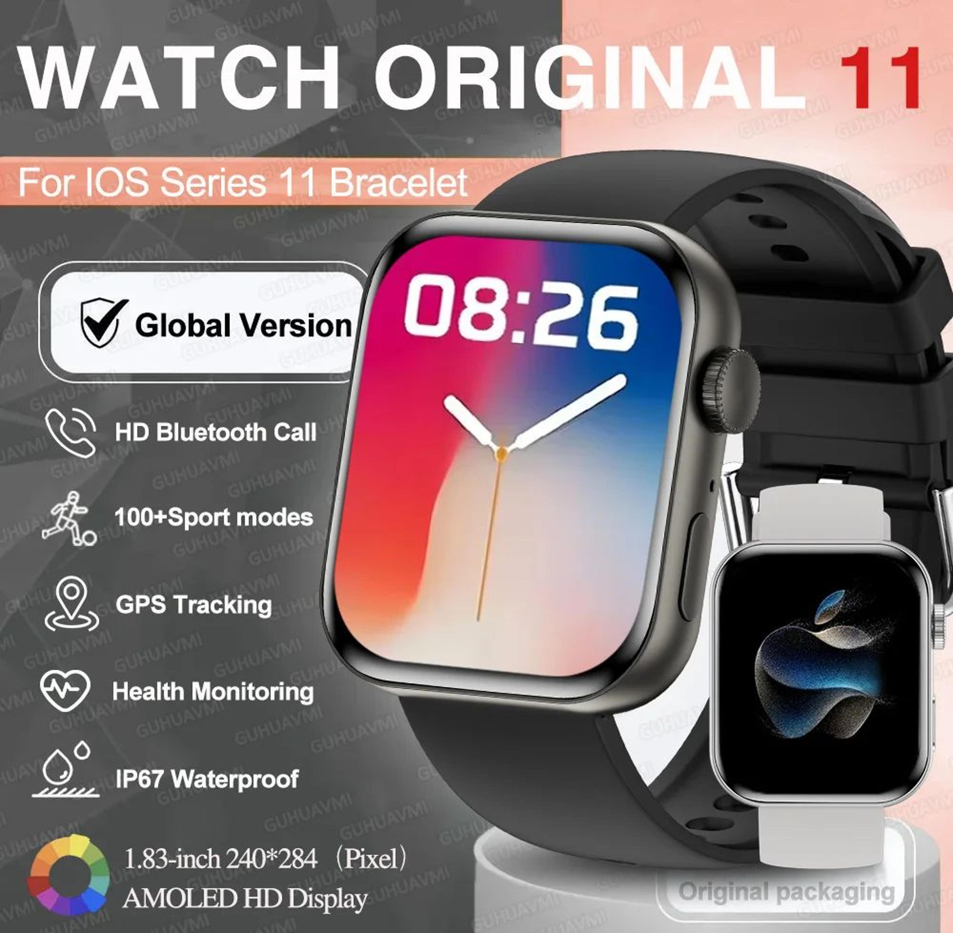 2025 series 11 amoled smart watch – bluetooth call gps fitness tracker for men & women