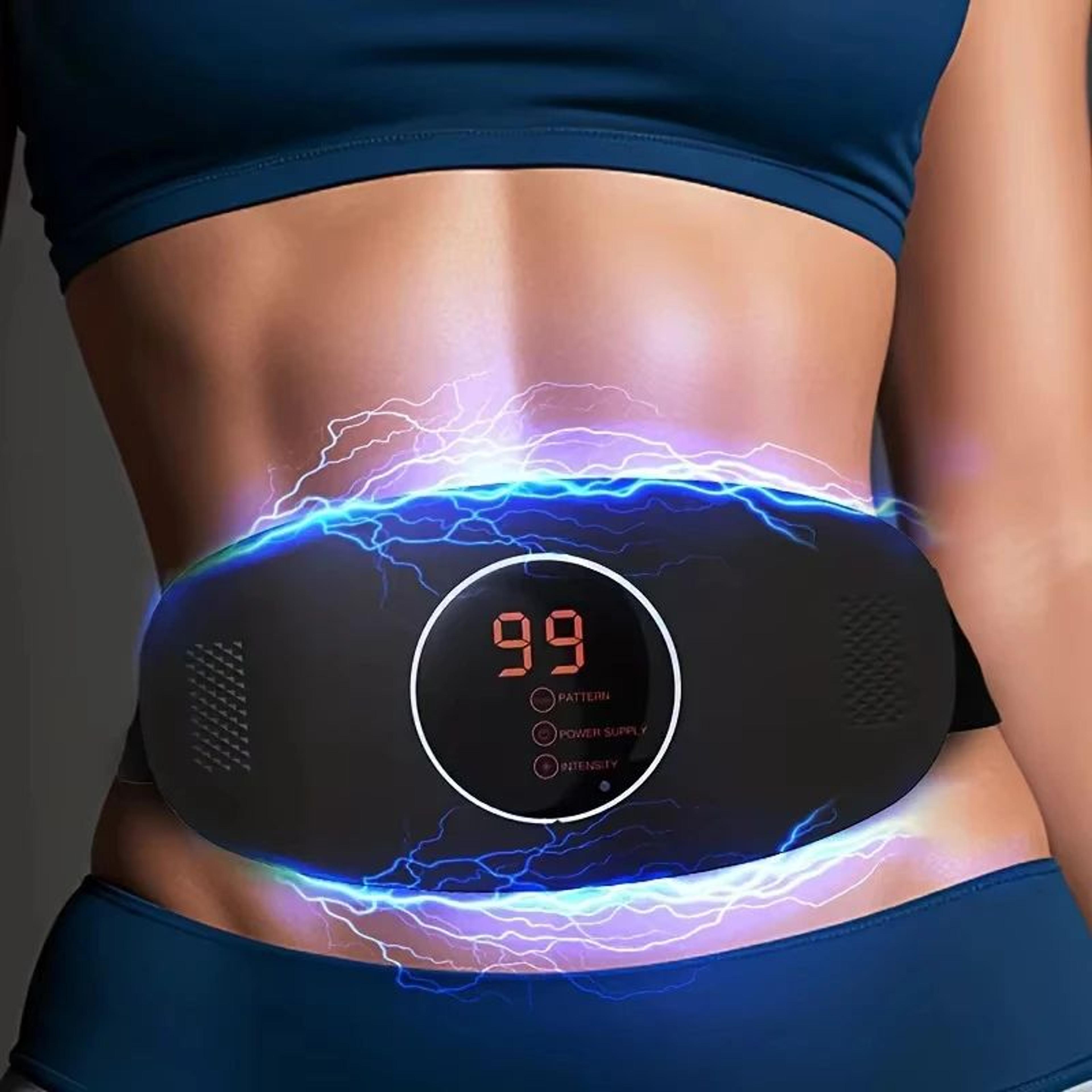 rechargeable ems slimming belt – vibration waist massager & body shaper for fat burning