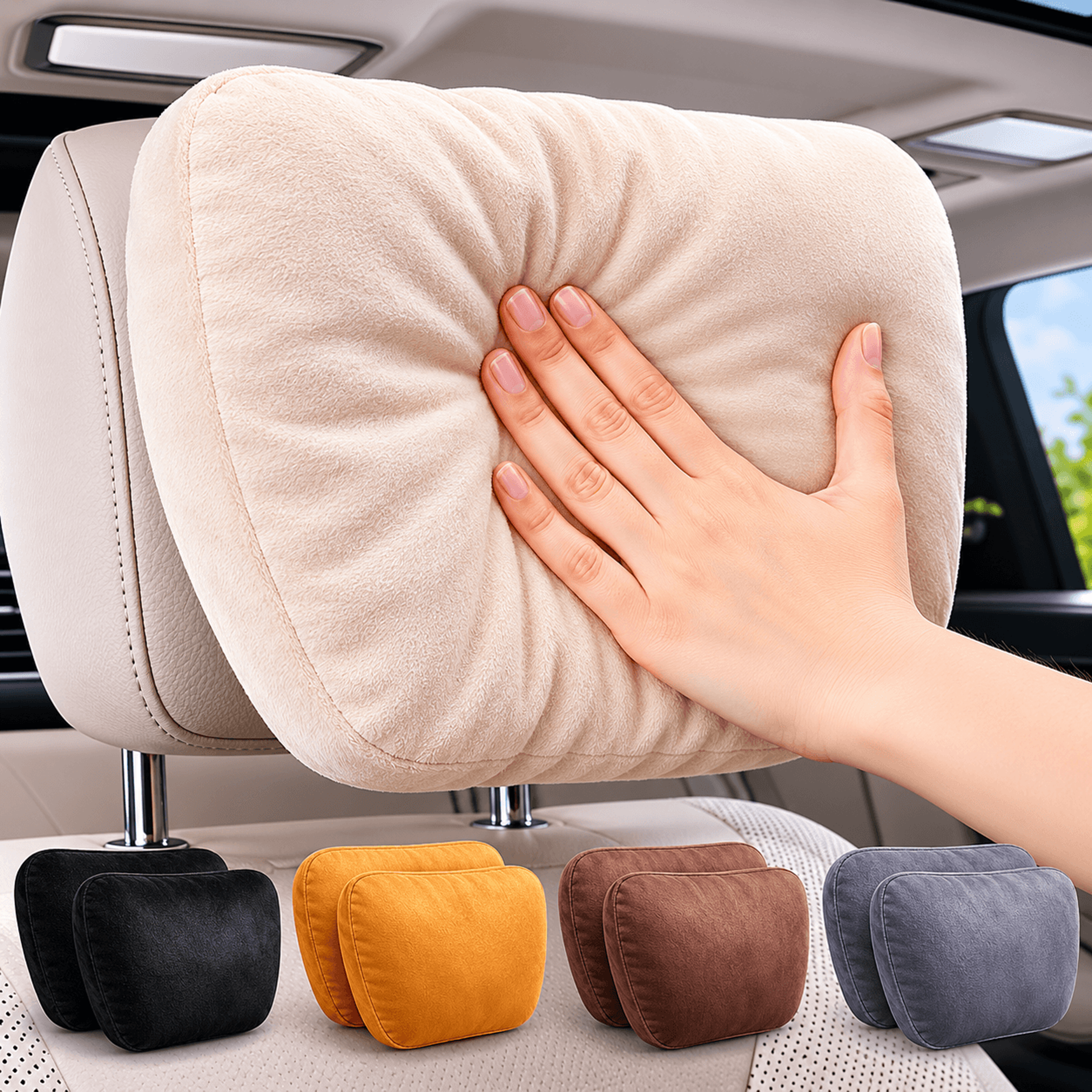 luxury maybach style car headrest neck pillow – soft adjustable neck support cushion for mercedes-benz s-class