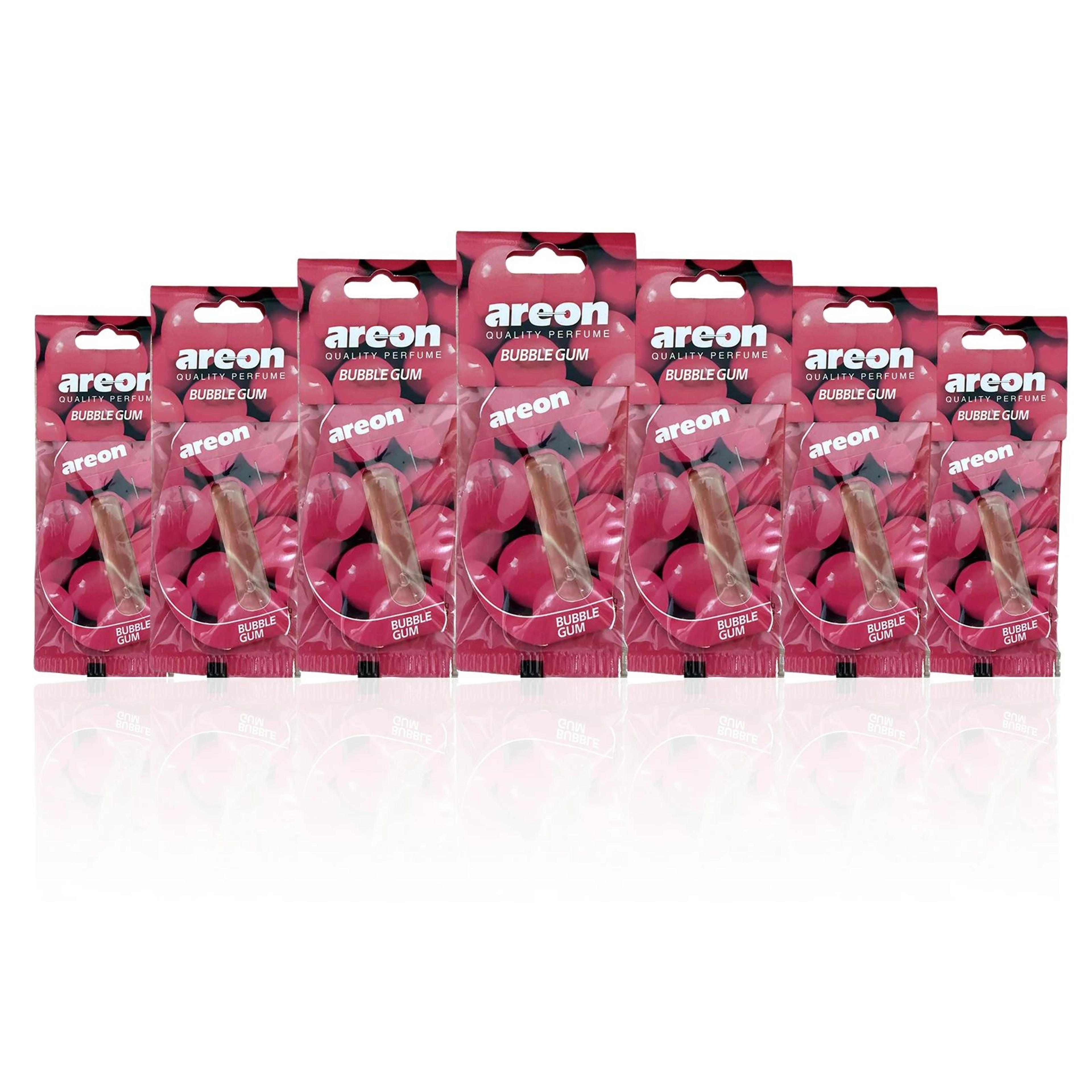 areon bubble gum car air freshener – natural tea-scent hanging paper perfume for car interior