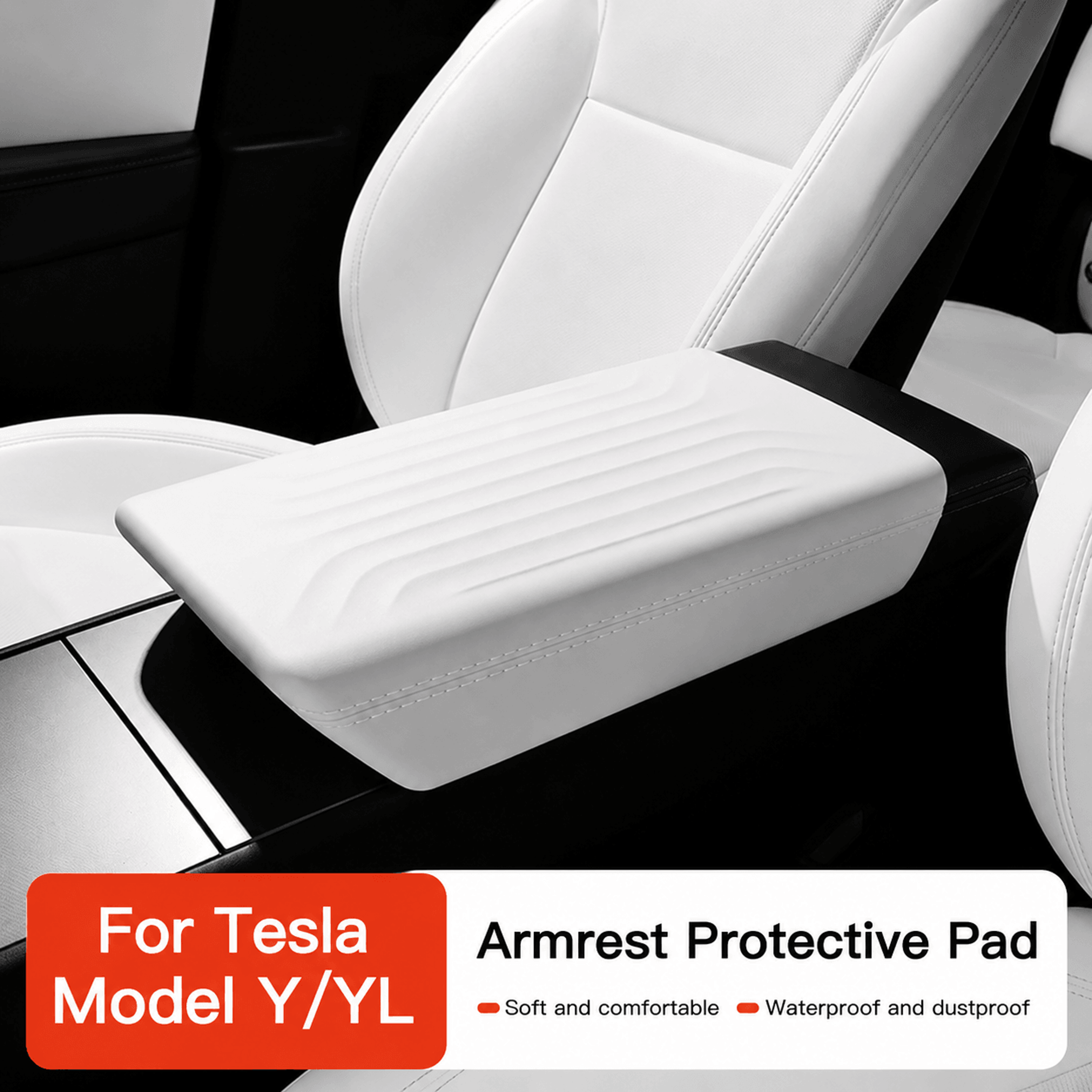 yz tpe armrest cover for tesla model y juniper & model 3 highland – soft anti-scratch center console armrest pad