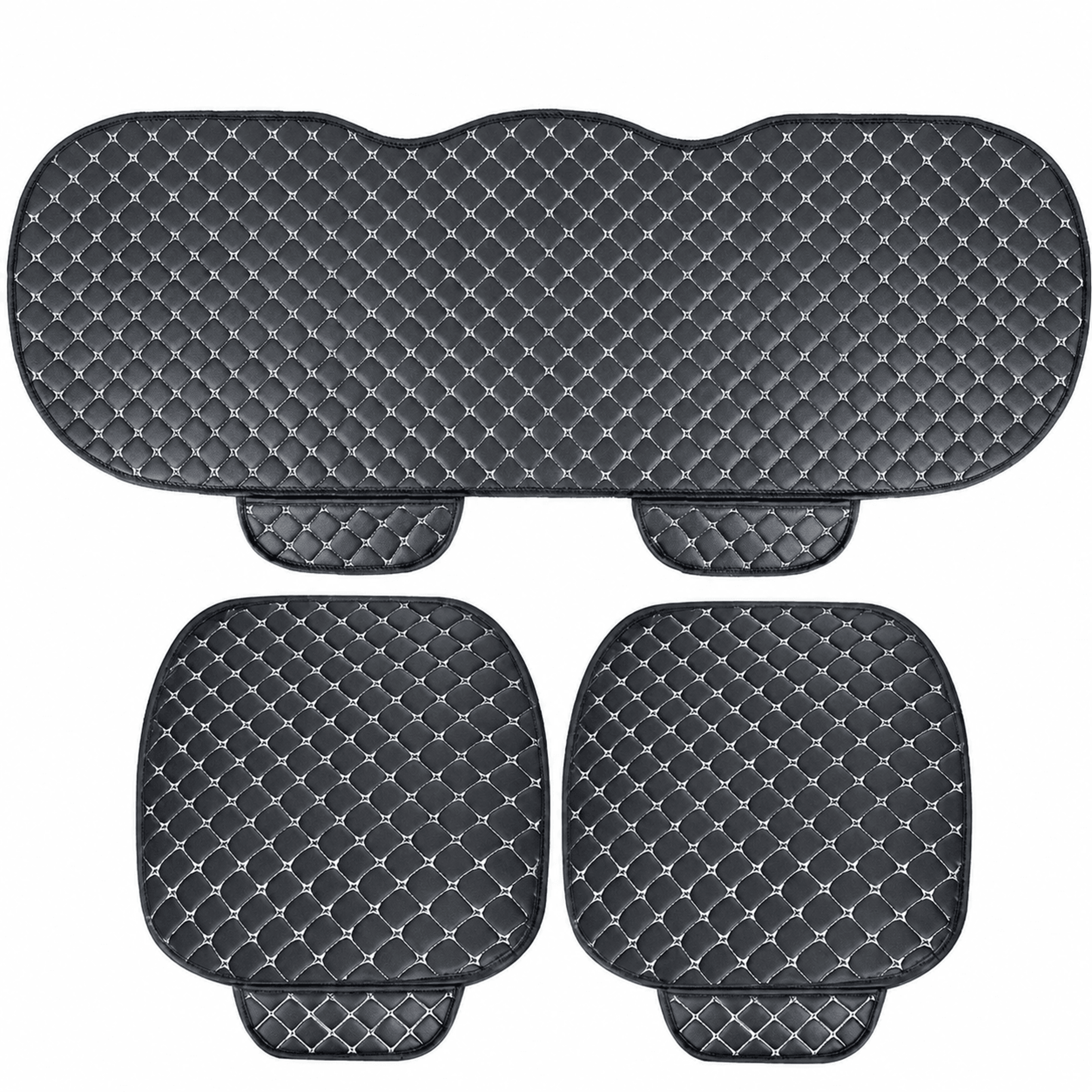 seametal universal pu leather car seat cover set – breathable anti-slip four seasons seat protector