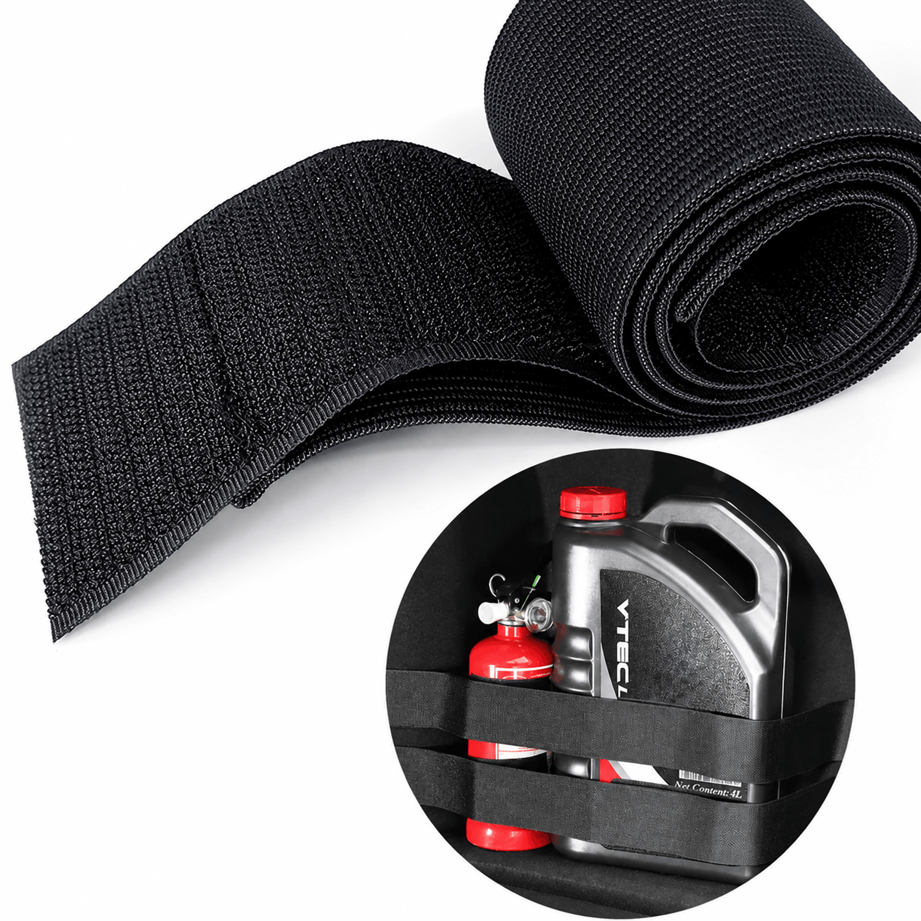 universal car trunk organizer fixing strap – adjustable magic tape storage belt