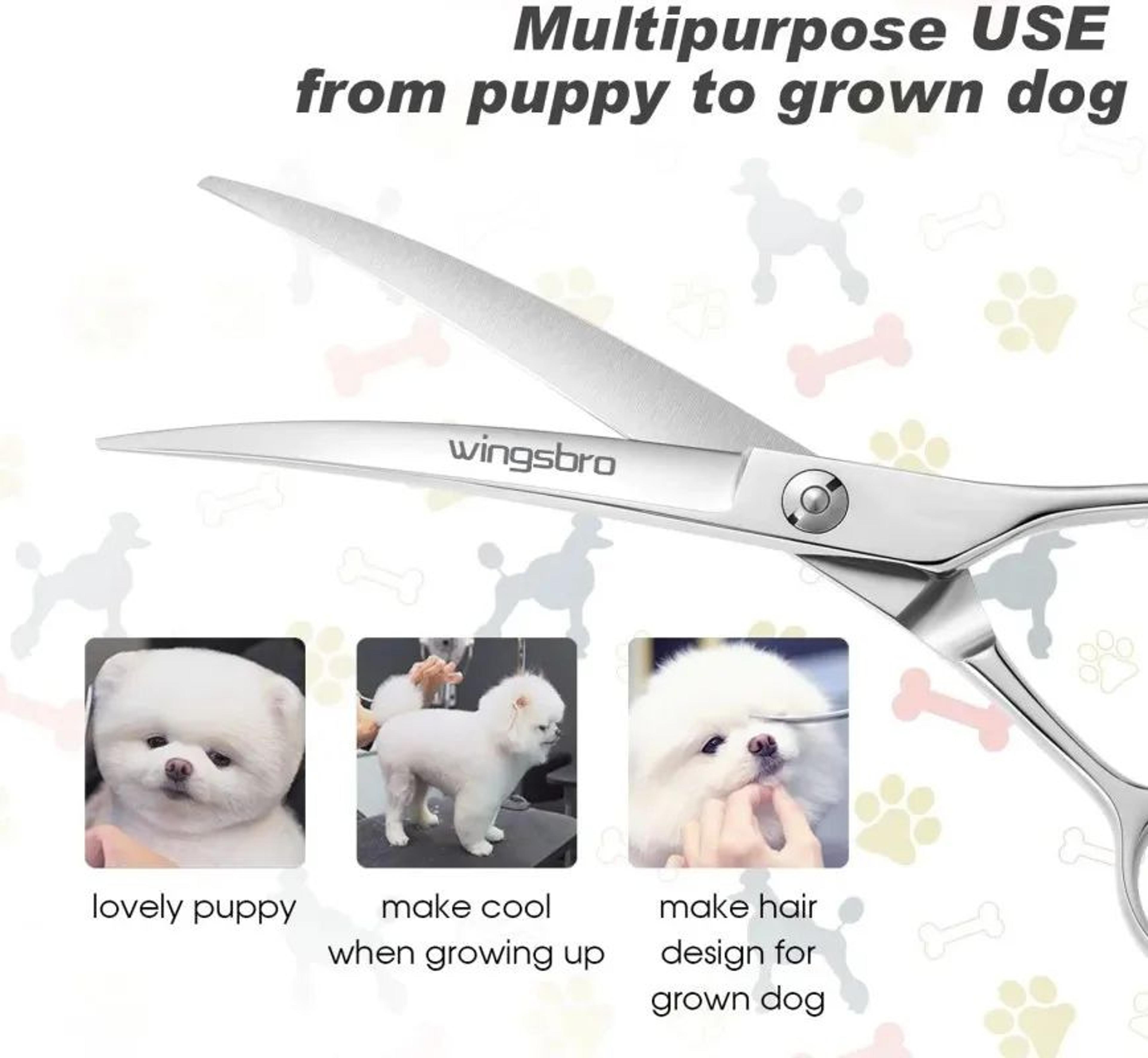 7.5-inch professional curved dog grooming scissors – stainless steel pet trimming shears for dogs & cats