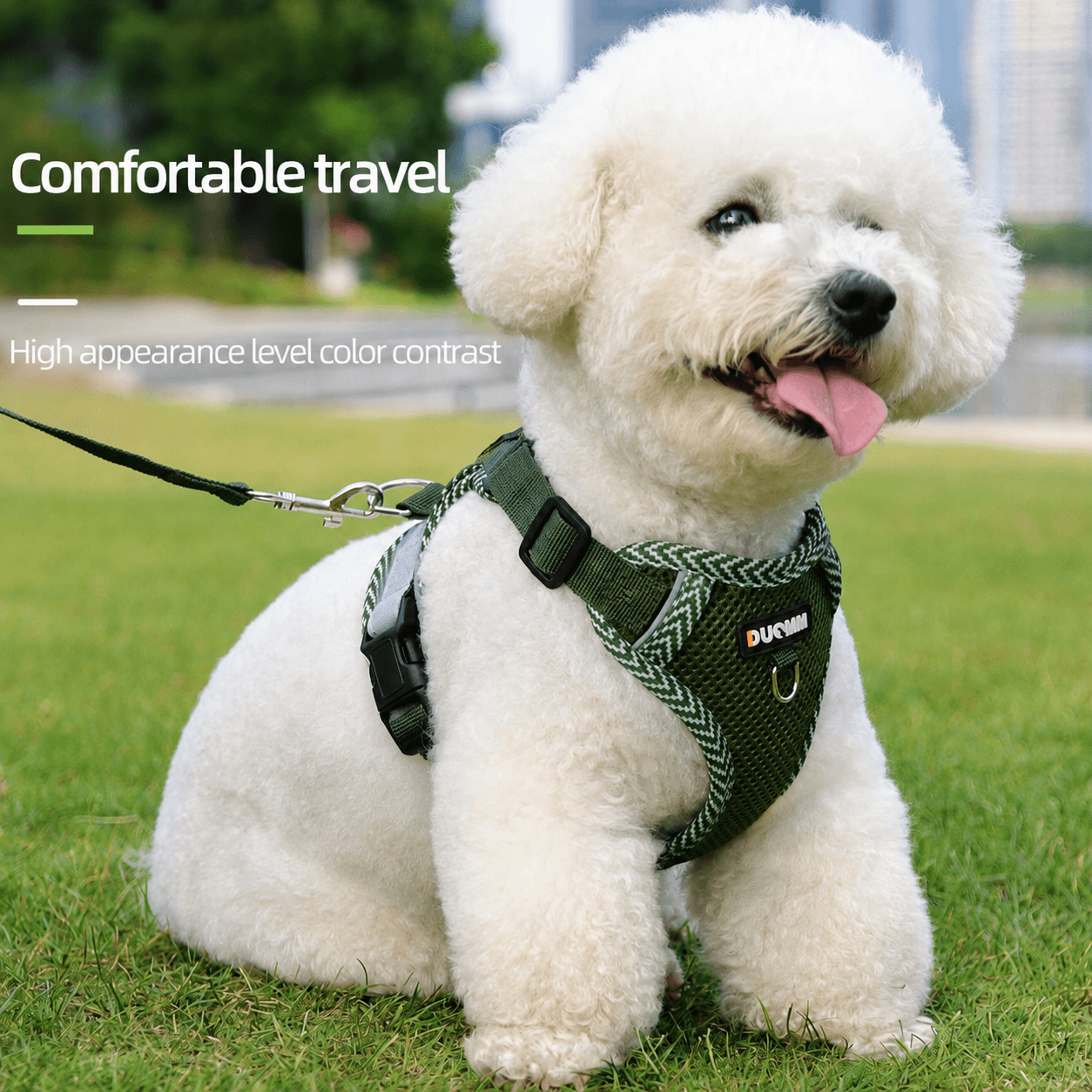 reflective breathable dog harness with leash – adjustable no-pull pet vest for small & medium dogs and cats