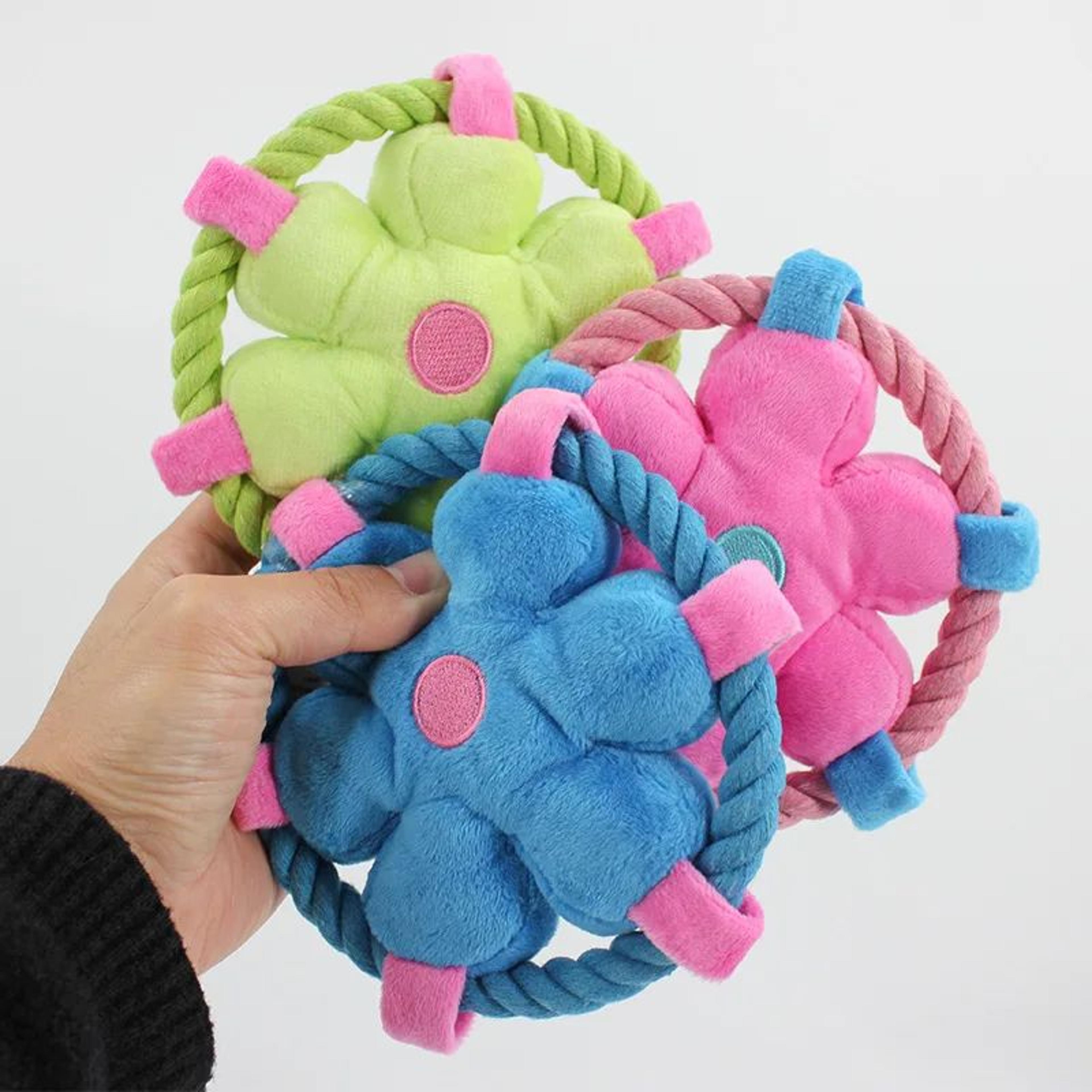 durable rope fetch dog toy – interactive chew toy for teeth cleaning, training & boredom relief
