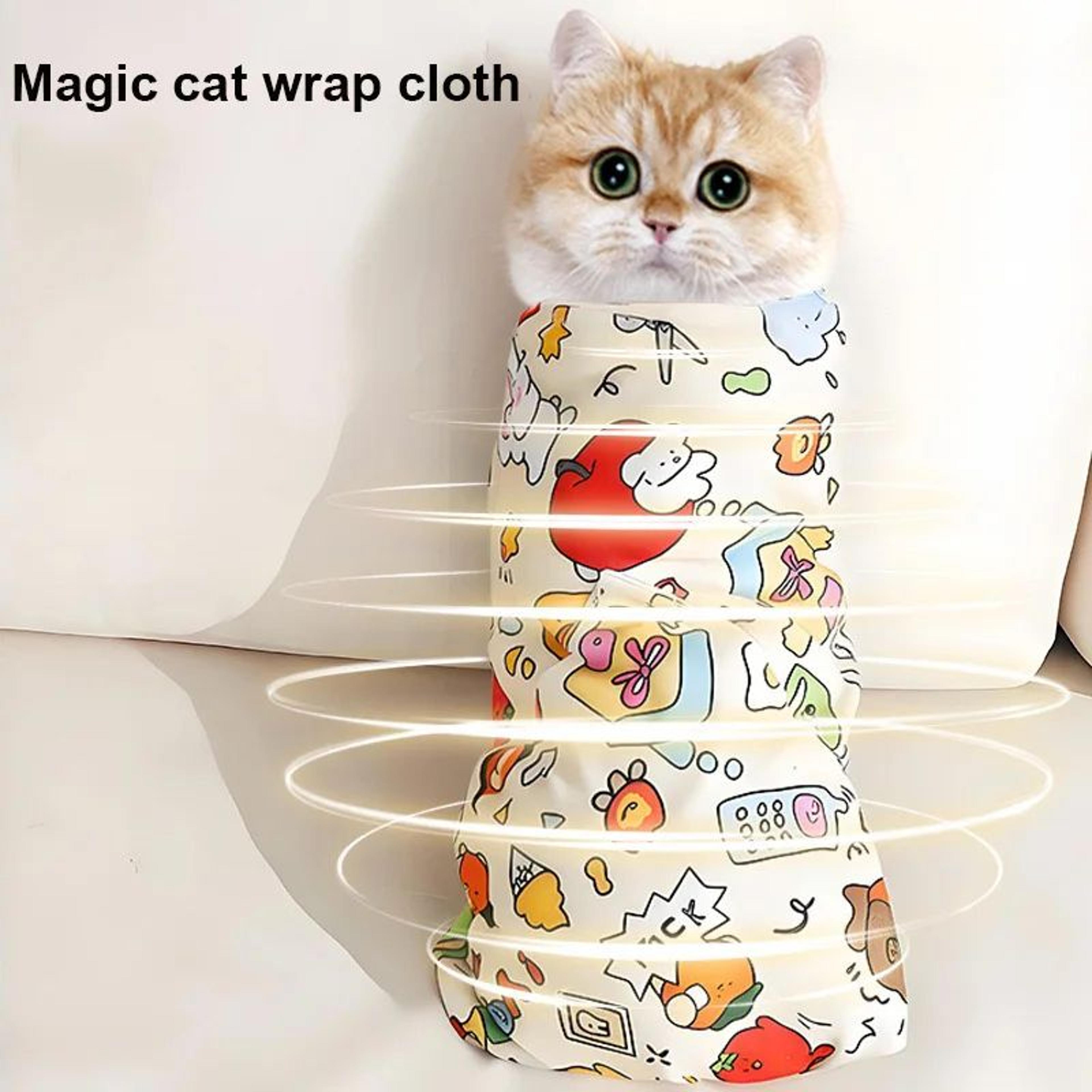 cat grooming burrito wrap – self-adhesive anti-bite & anti-scratch restraint swaddle for safe pet care