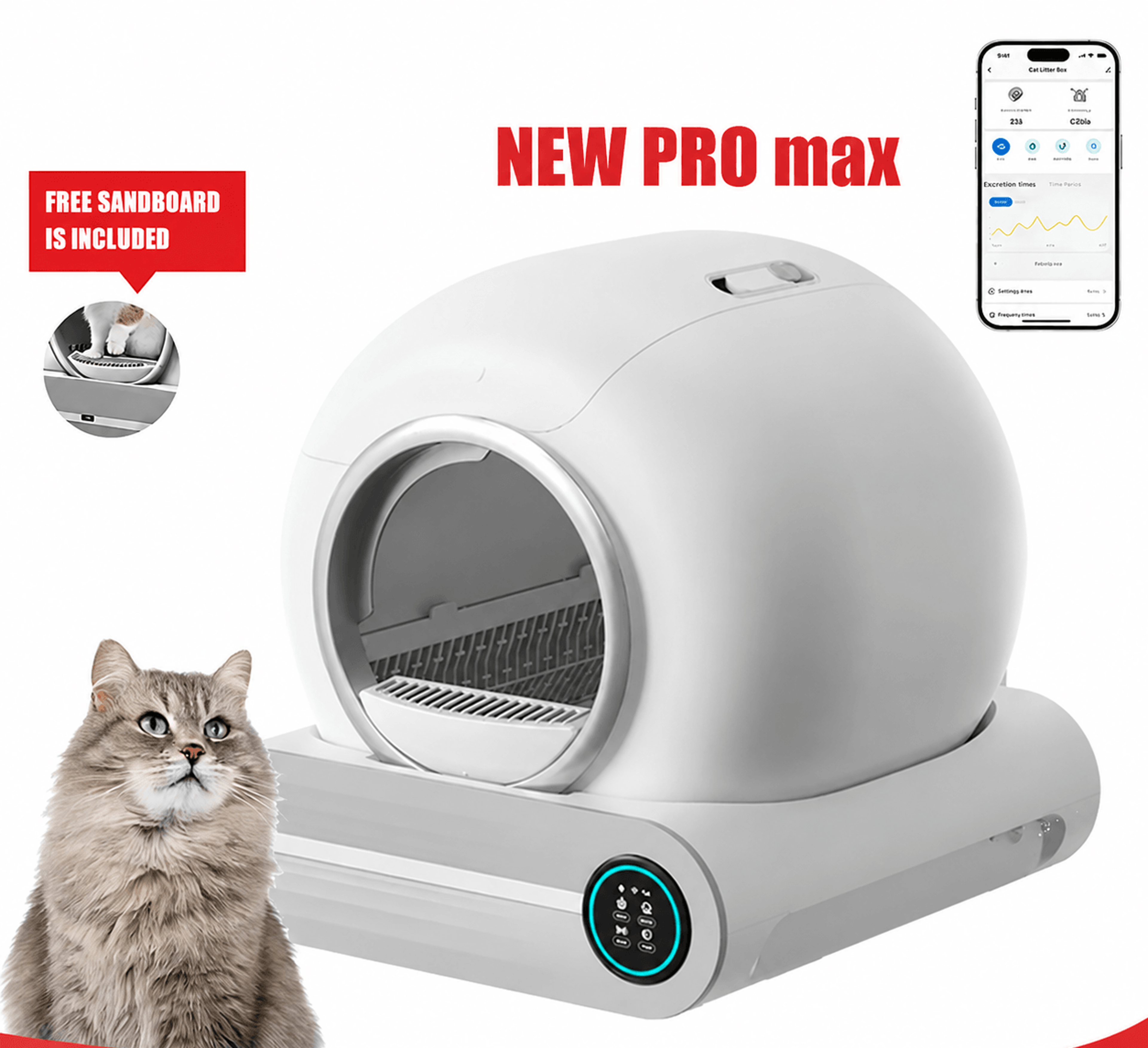 tonepie 17.17gal smart self-cleaning cat litter box – automatic enclosed app-controlled cat toilet with ionic deodorizer