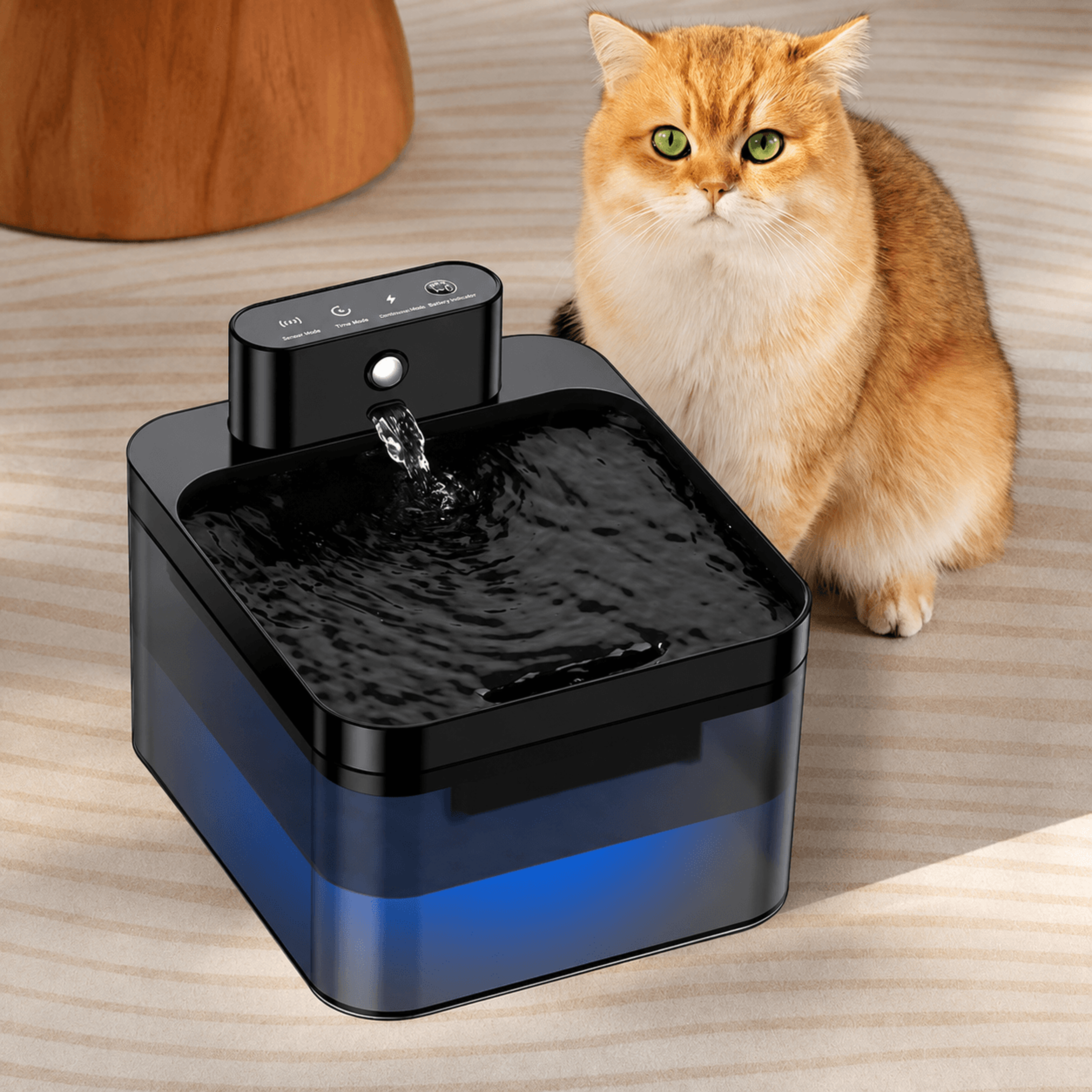 rojeco wireless automatic pet water fountain with infrared sensor – 87.9 oz smart cat & dog drinking dispenser