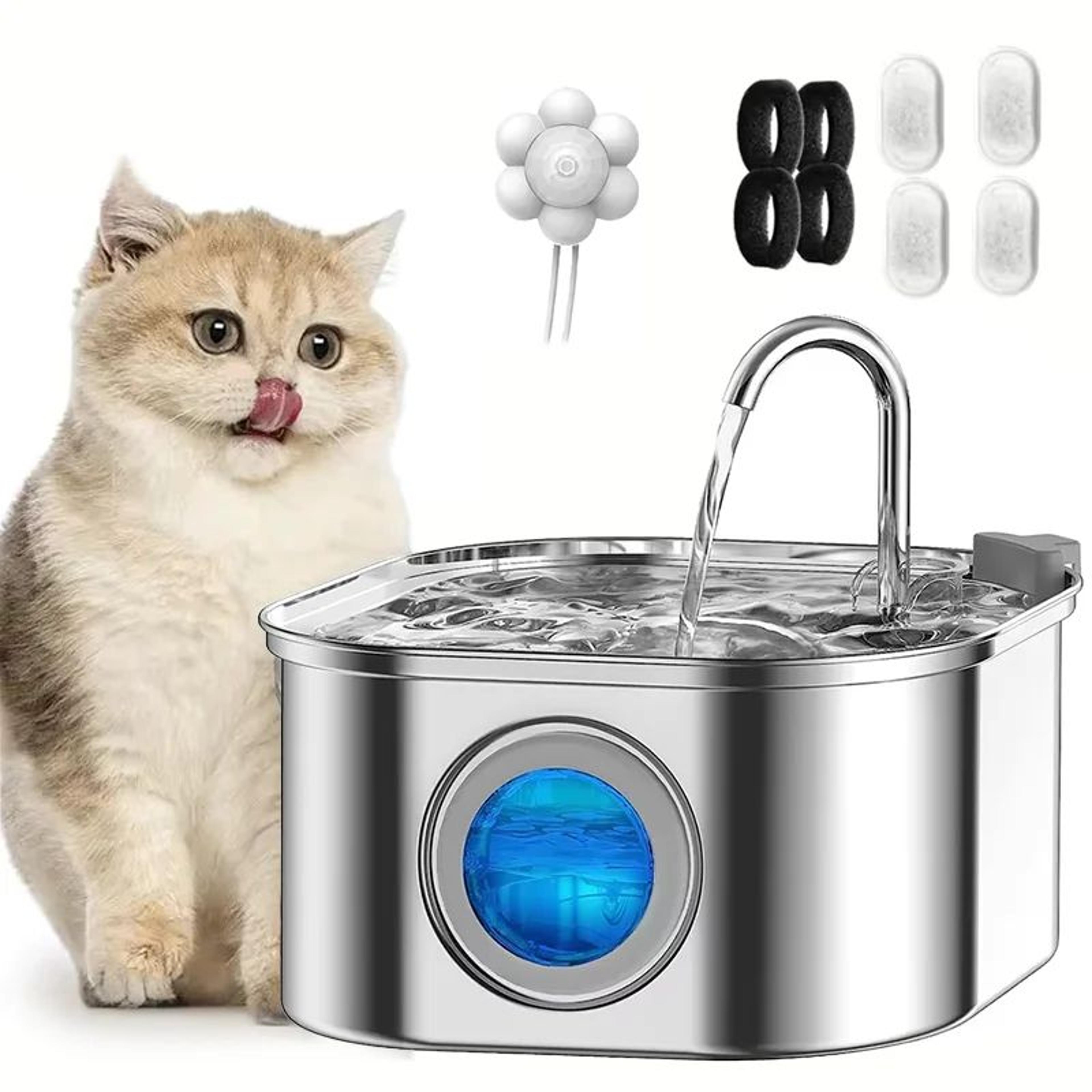 108oz stainless steel cat water fountain – automatic pet water dispenser with triple filtration