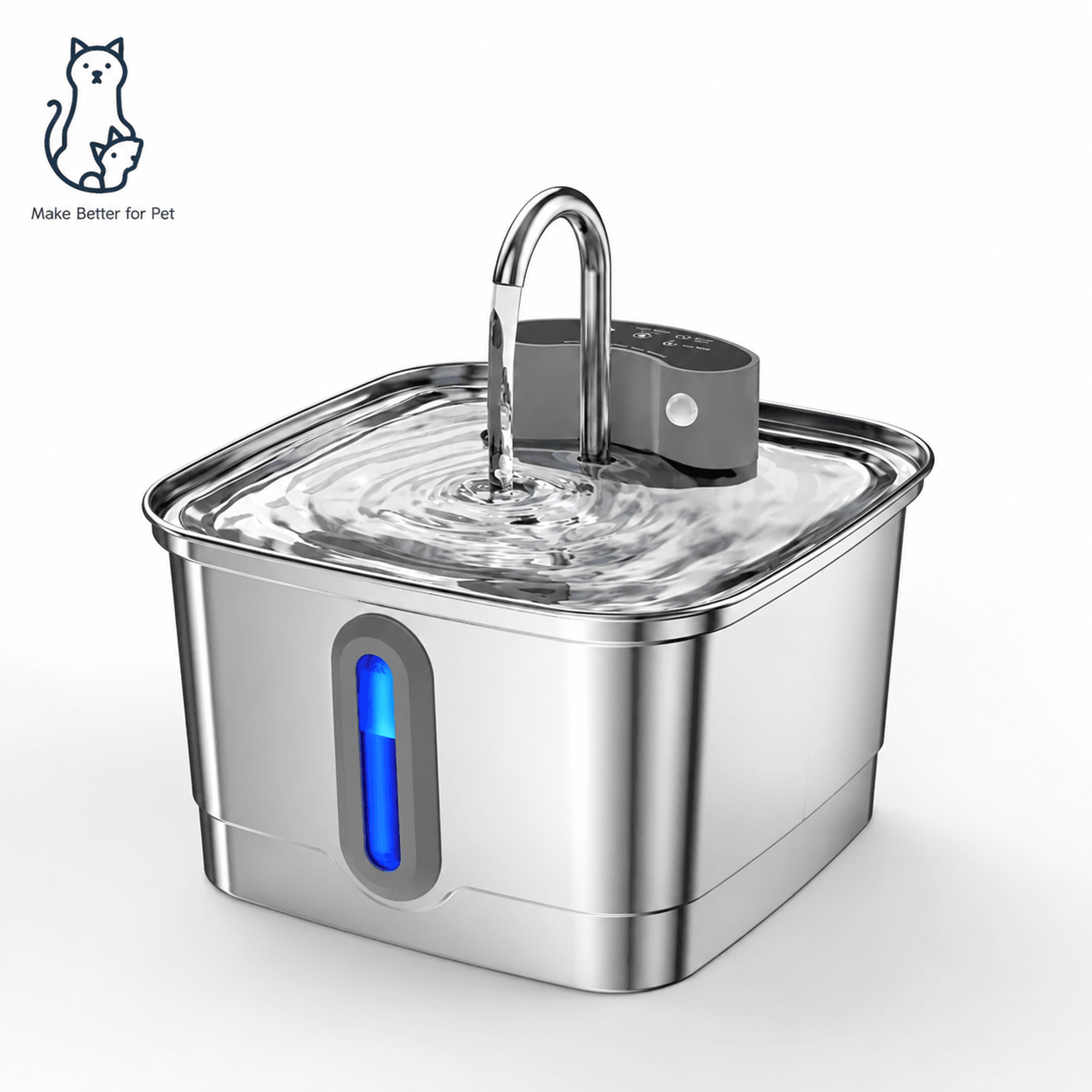 3l smart wireless cat water fountain – rechargeable stainless steel pet water dispenser with sensor