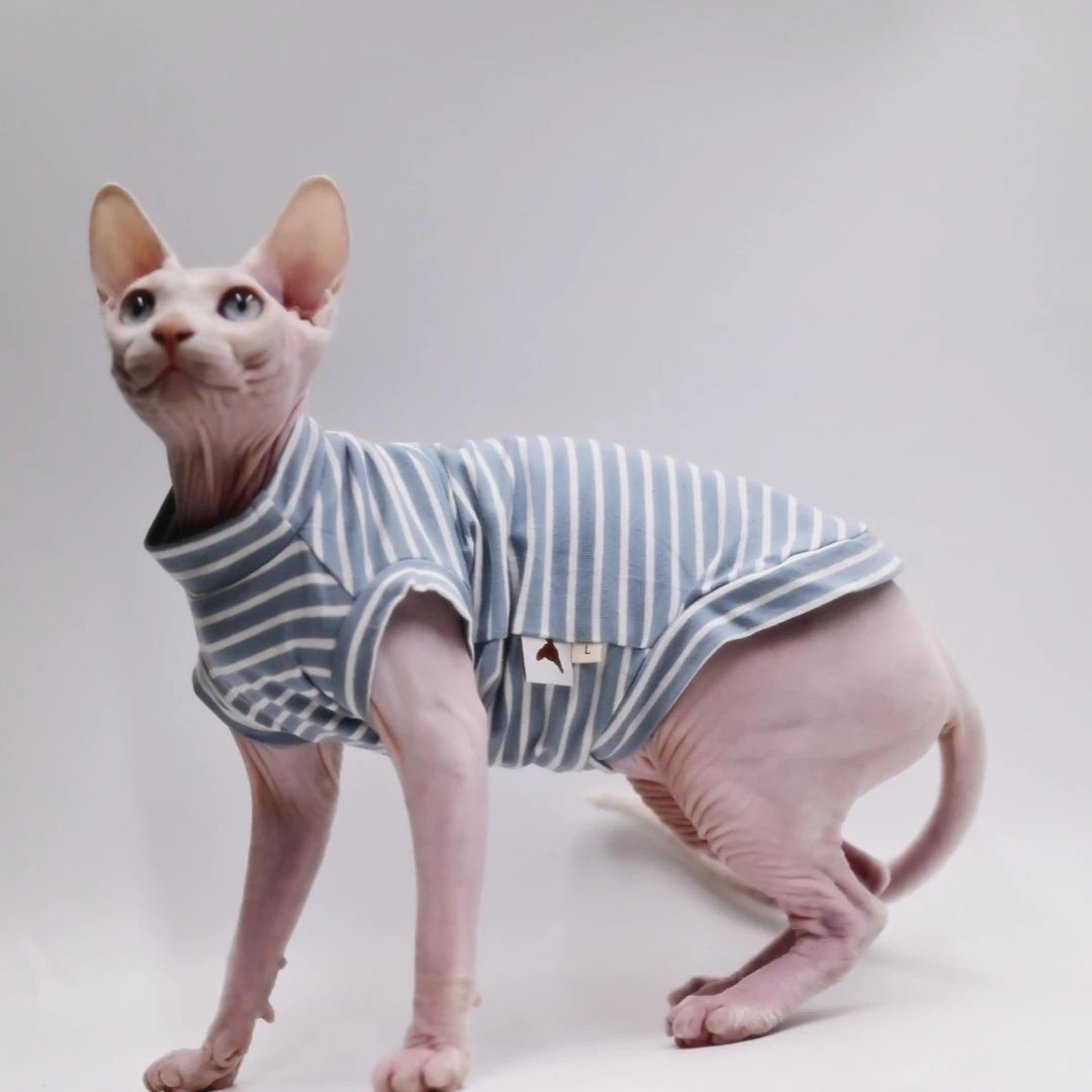 duomasumi cooling cotton cat vest for hairless cats – ultra-soft stretch summer shirt for sphynx, devon rex & abyssinian