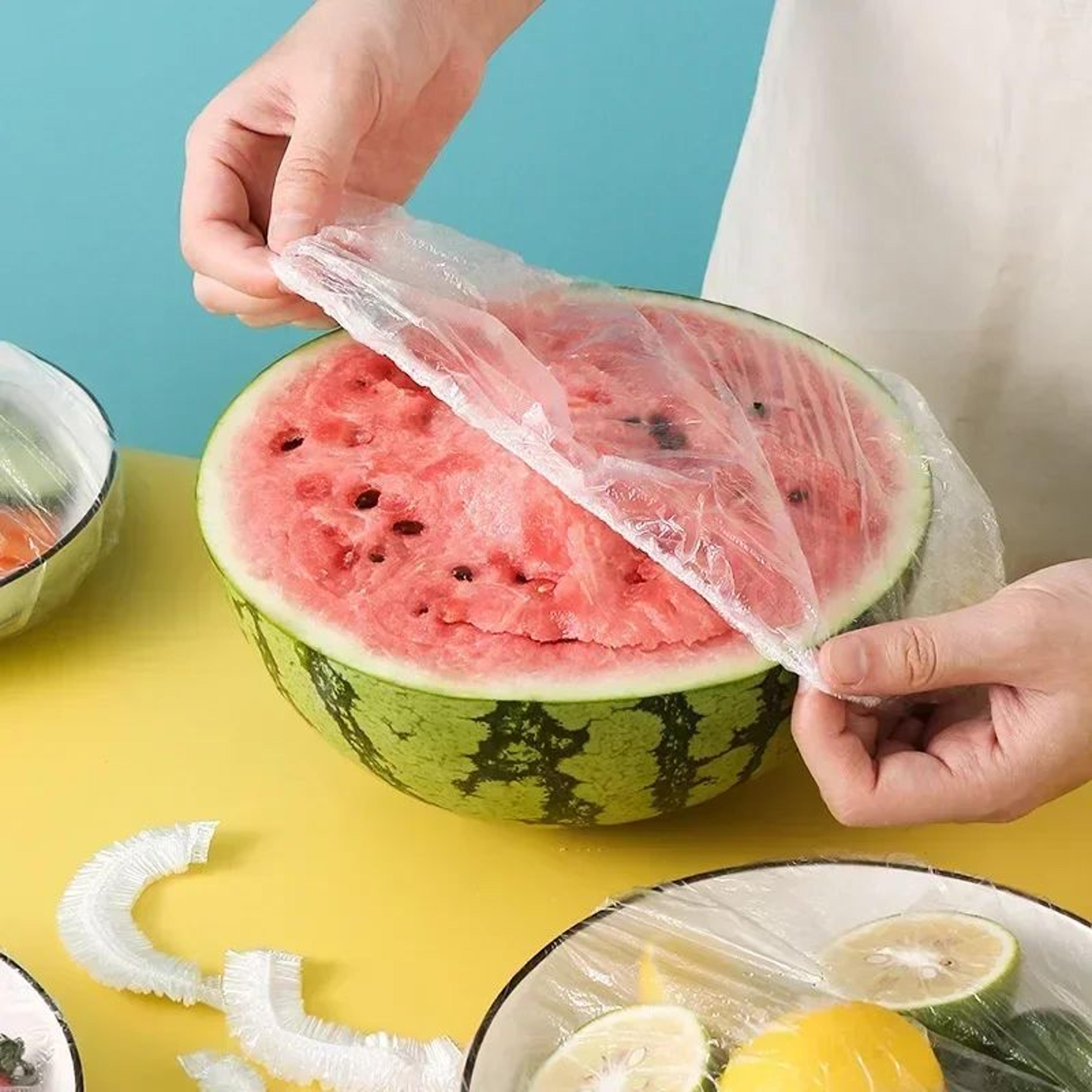 disposable elastic food cover wrap set – stretchable fresh keeping bowl covers for fruits, dishes & leftovers