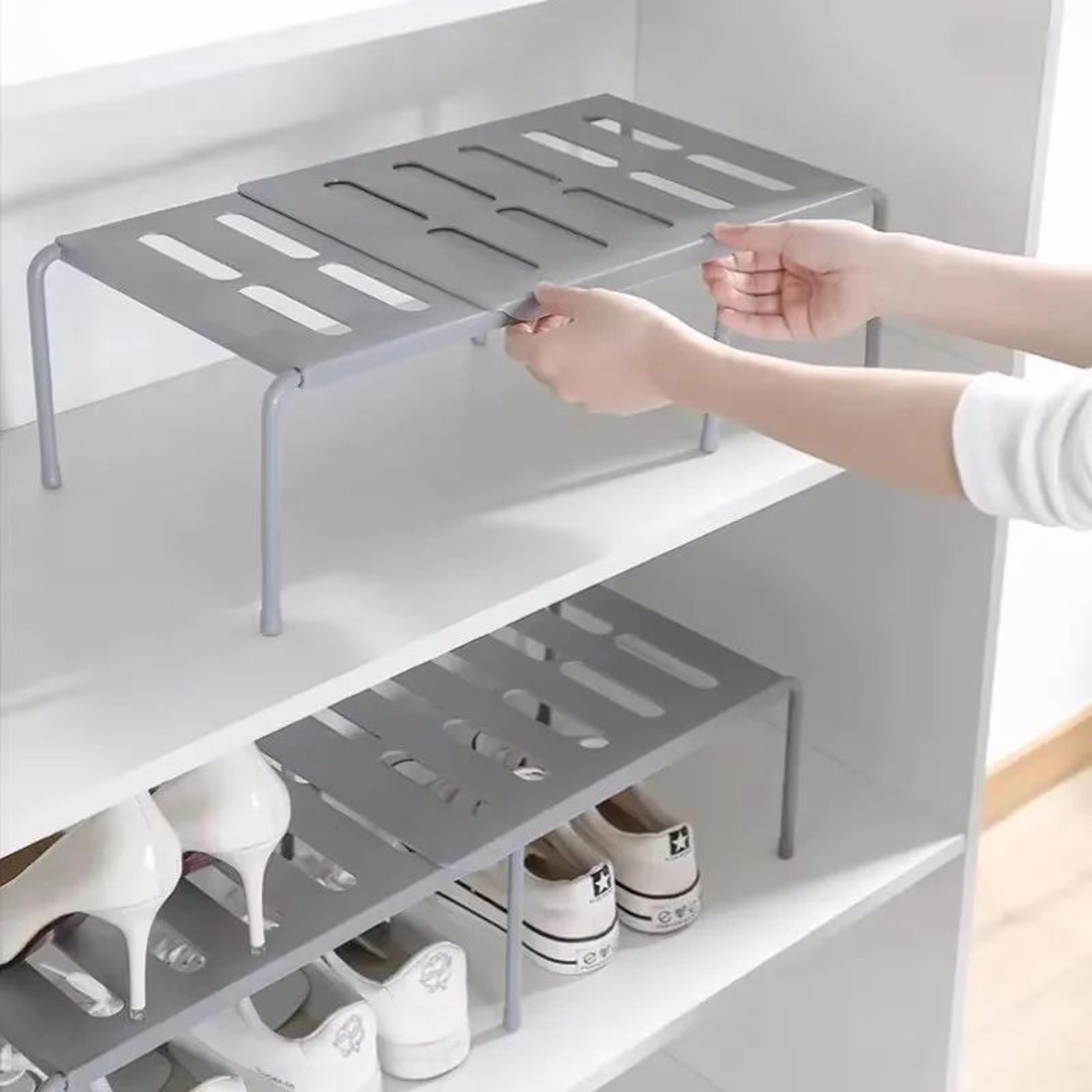 adjustable abs telescopic storage rack – expandable under sink & cabinet organizer shelf