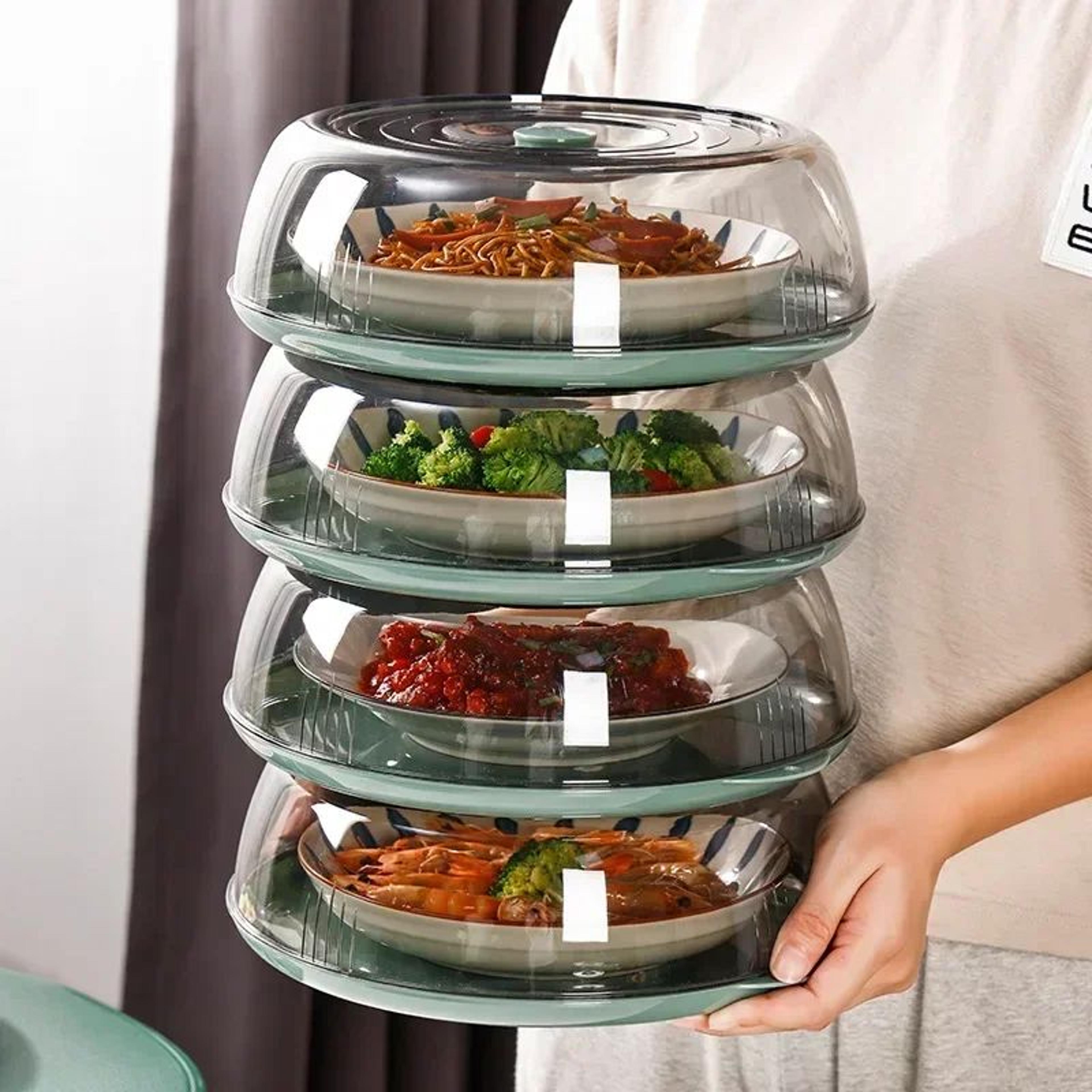 stackable food insulation cover – transparent dust-proof & insect-proof kitchen food protector