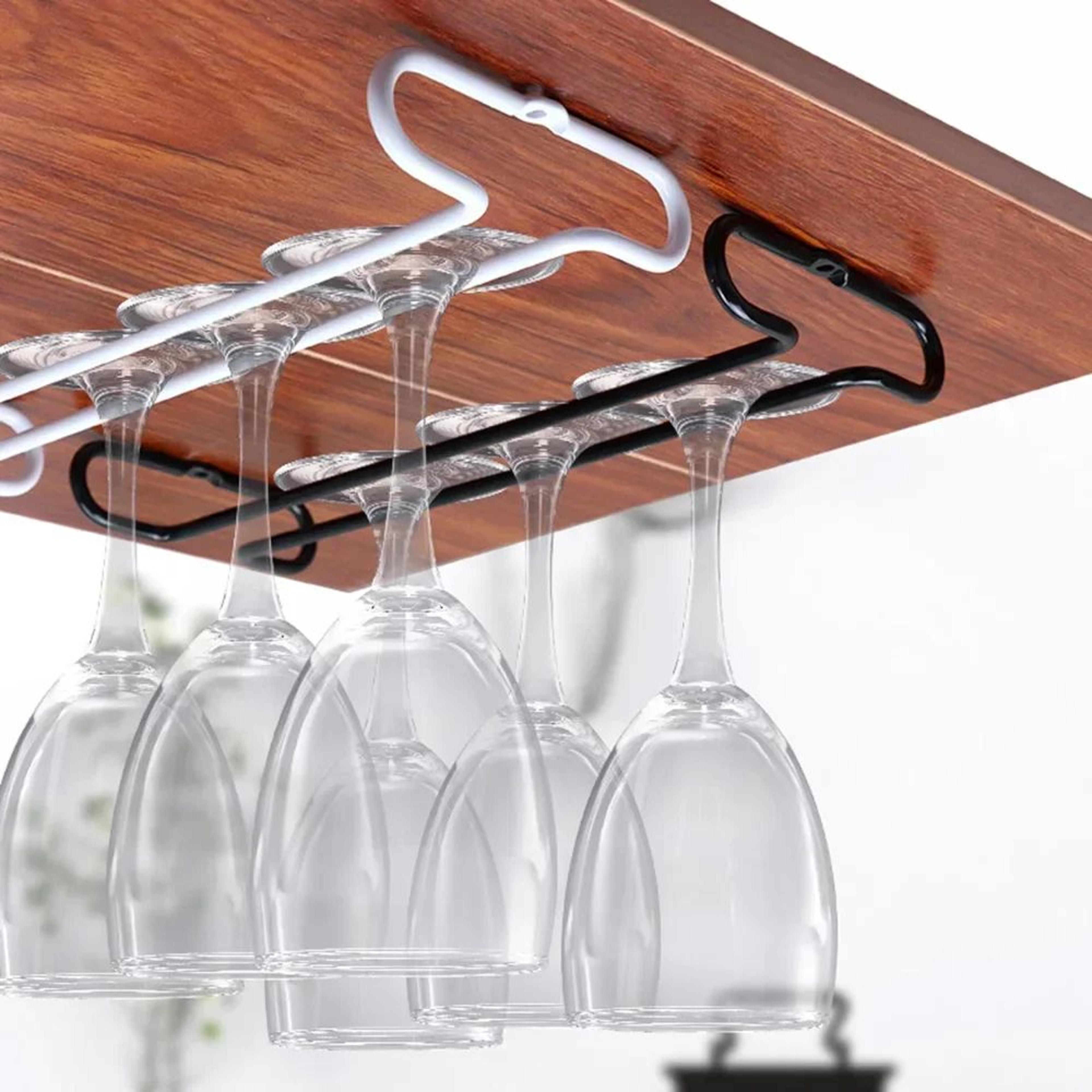 iron wall-mounted wine glass rack – hanging stemware holder & kitchen bar organizer