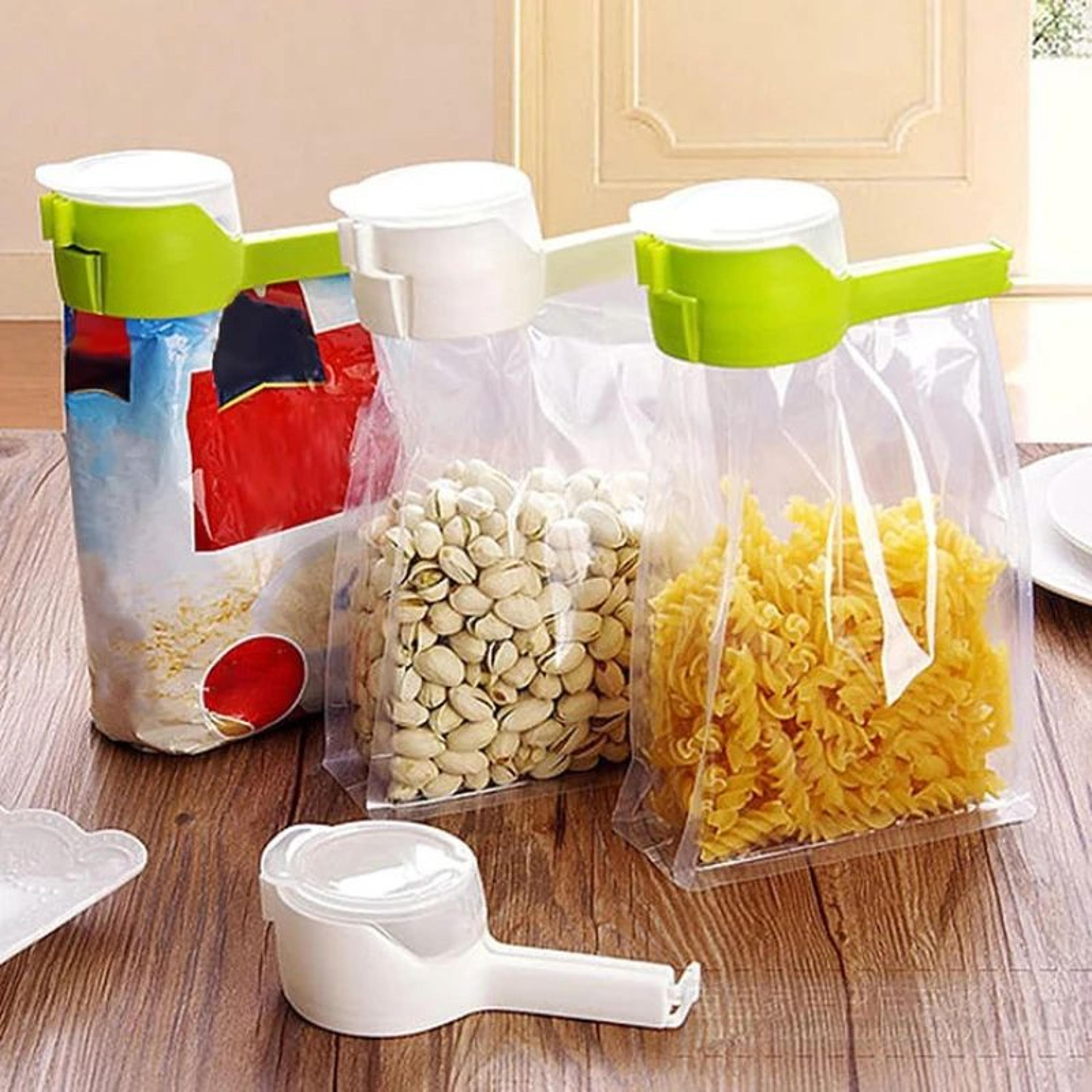 food bag sealing clip with pour spout – reusable moisture-proof snack & cereal storage clamp