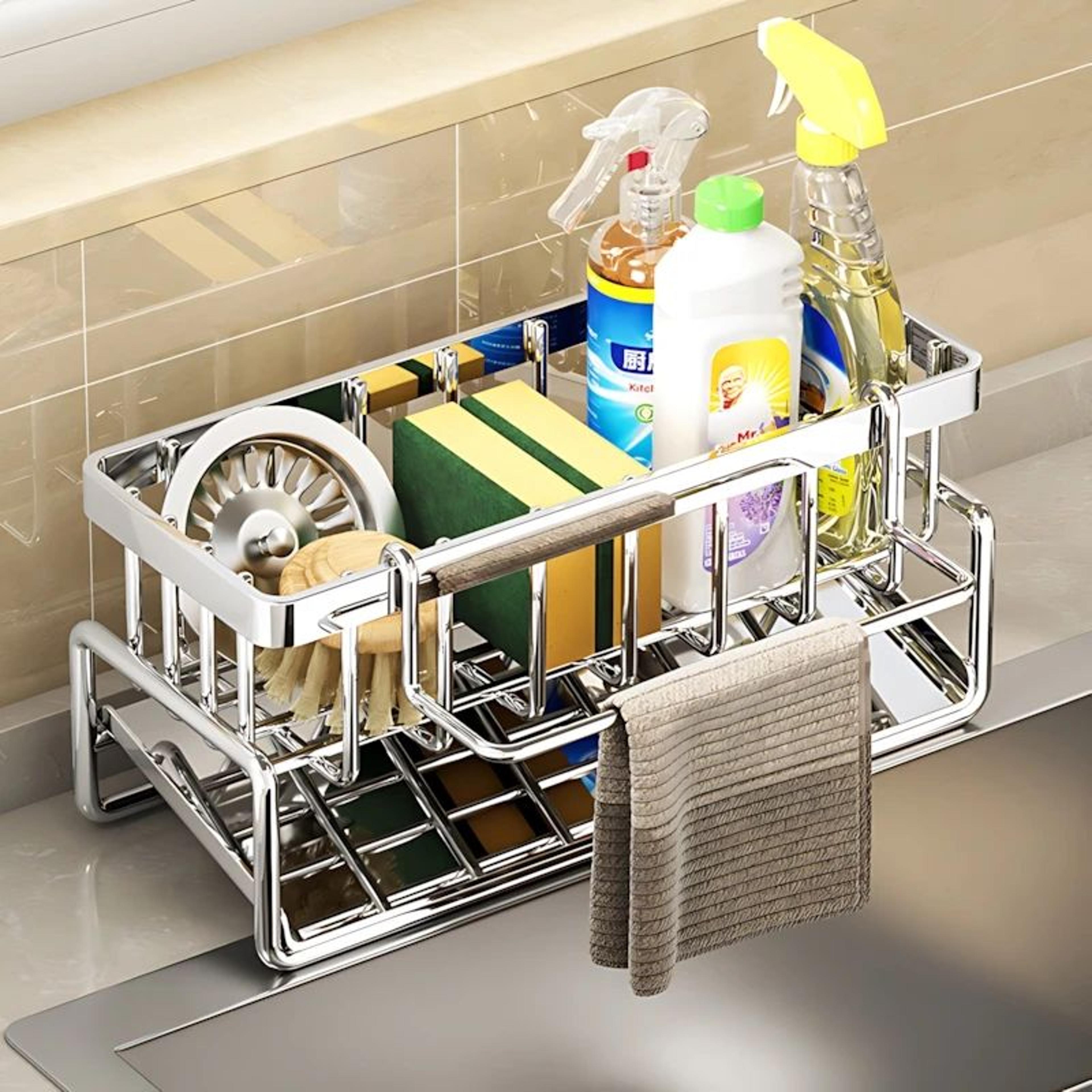 stainless steel over-the-sink drying rack – large capacity rust-resistant kitchen organizer
