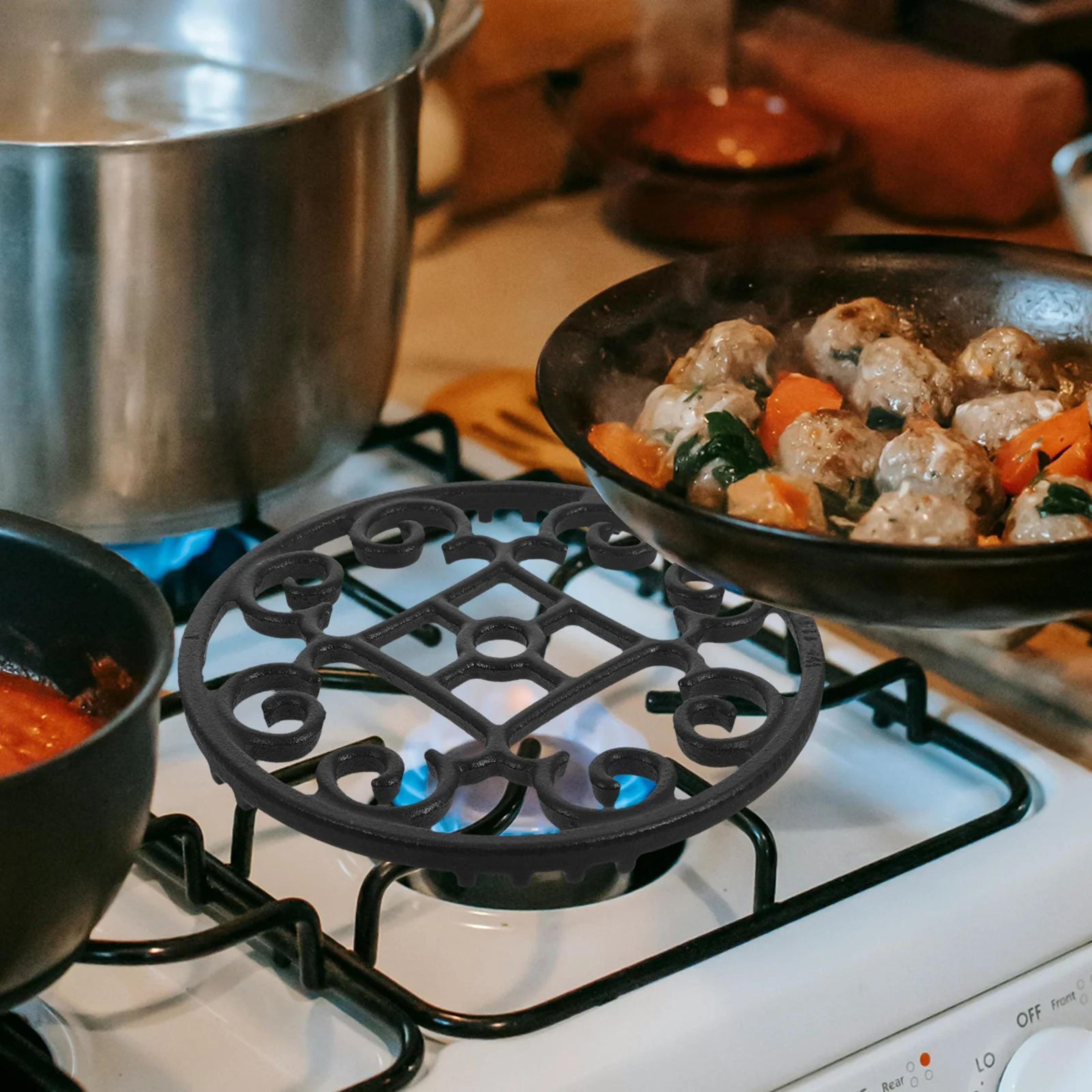 7.2 in iron non-slip wok ring pot rack – gas stove wok support holder kitchen cookware stand
