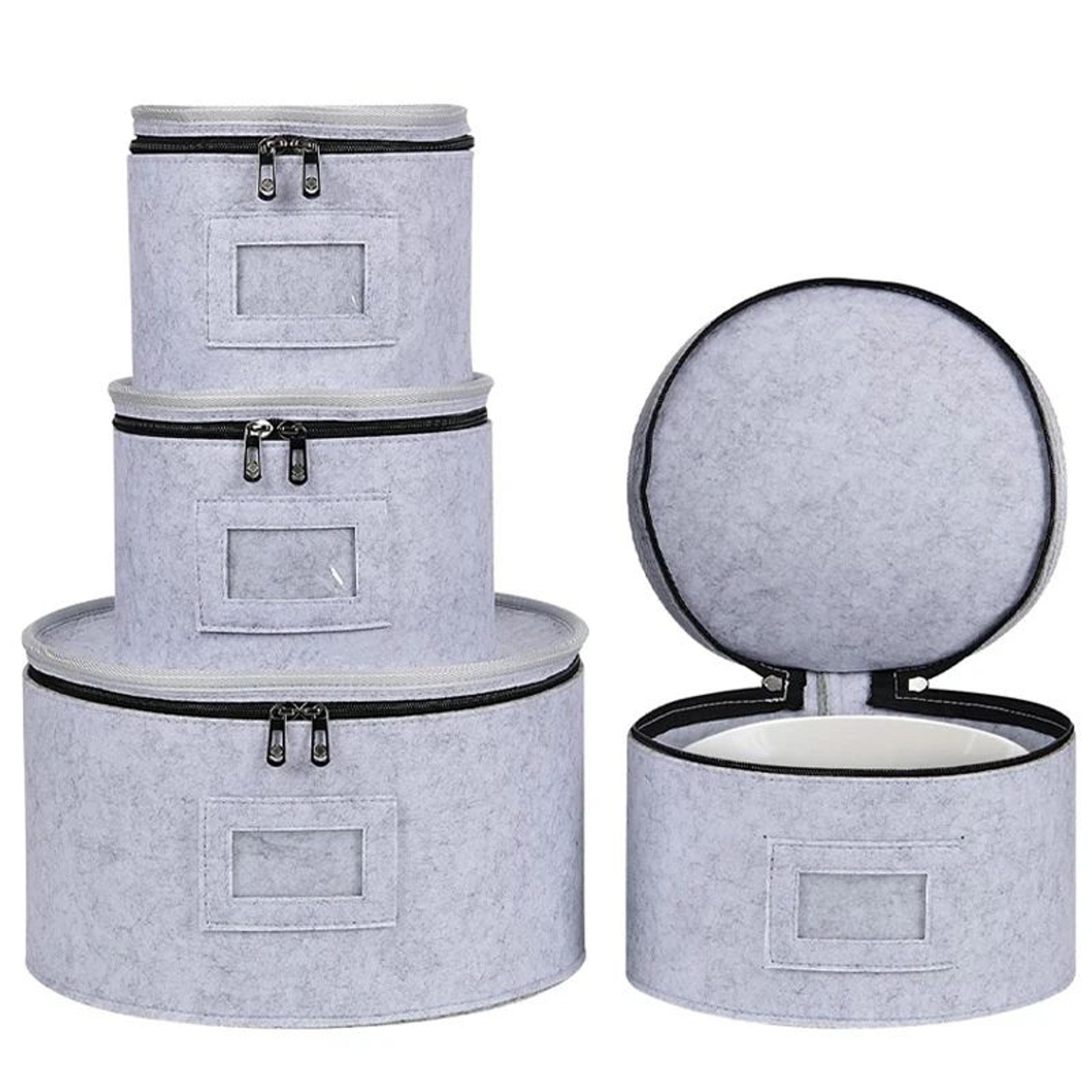 felt kitchen storage organizer – portable dish, cup, spoon & tableware holder travel storage bag