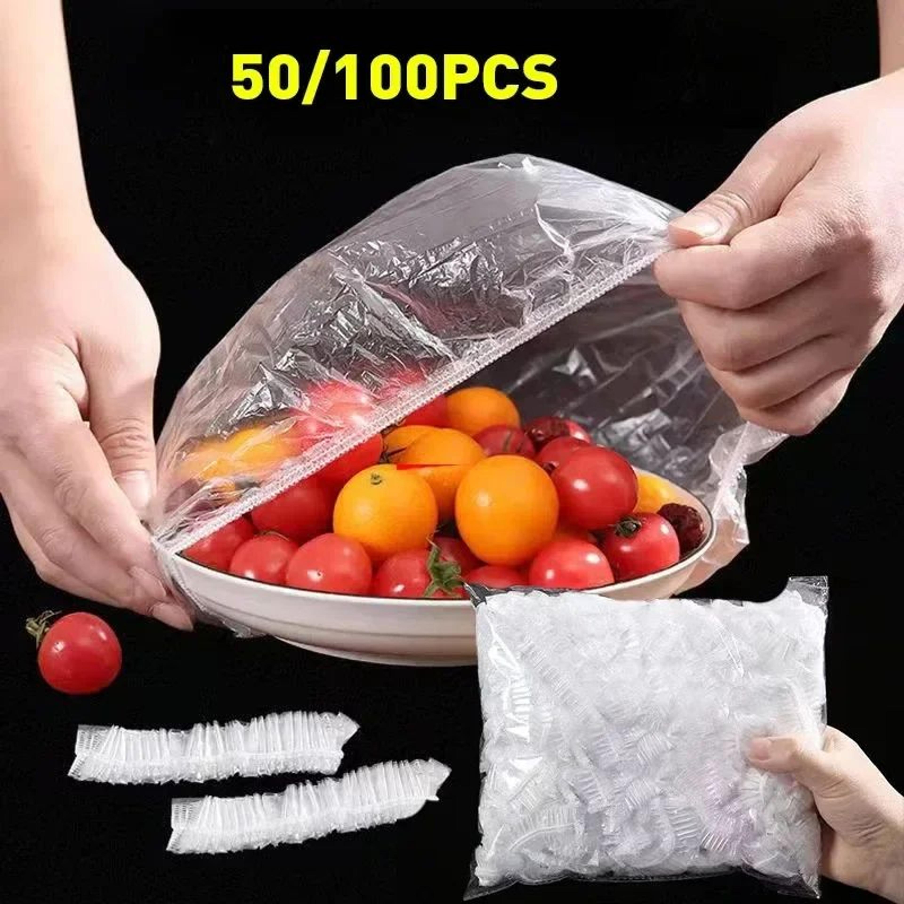reusable elastic food covers – stretch plastic bowl & plate covers for fresh food storage