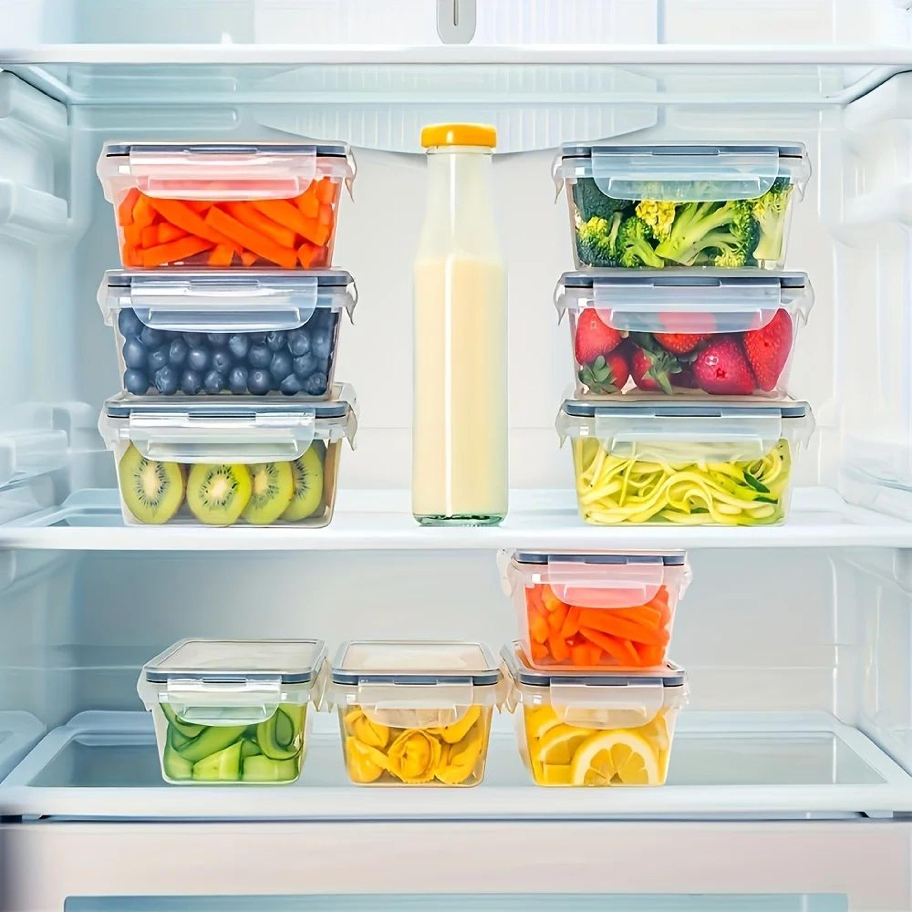 4 pcs airtight food storage container set – plastic pantry organization containers with easy snap lids