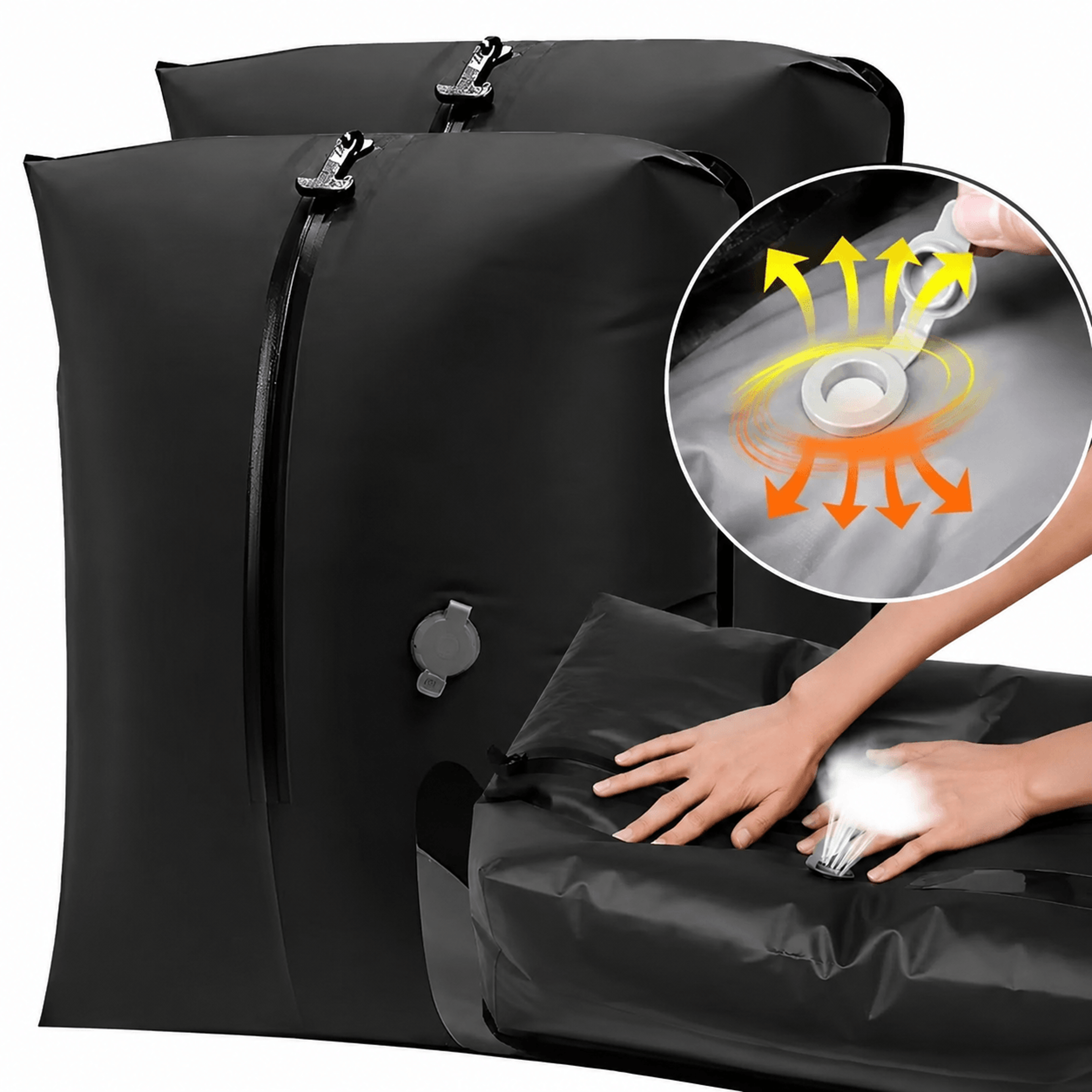 travel vacuum compression storage bags – reusable space saving seal bags for luggage, backpacks & clothes storage