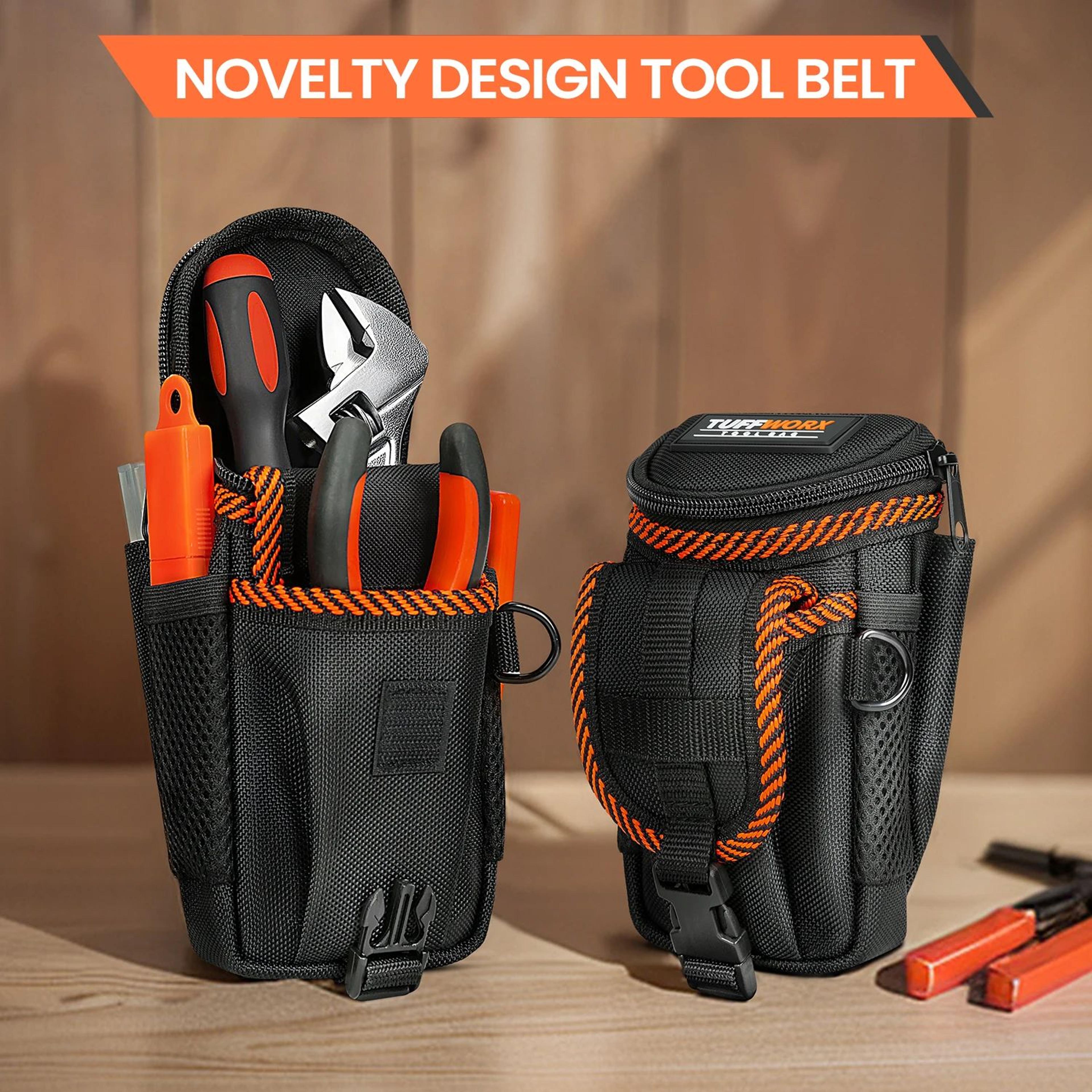 tool belt pouch – small oxford cloth electrician tool pouch with belt clip mini tool organizer for hand tools