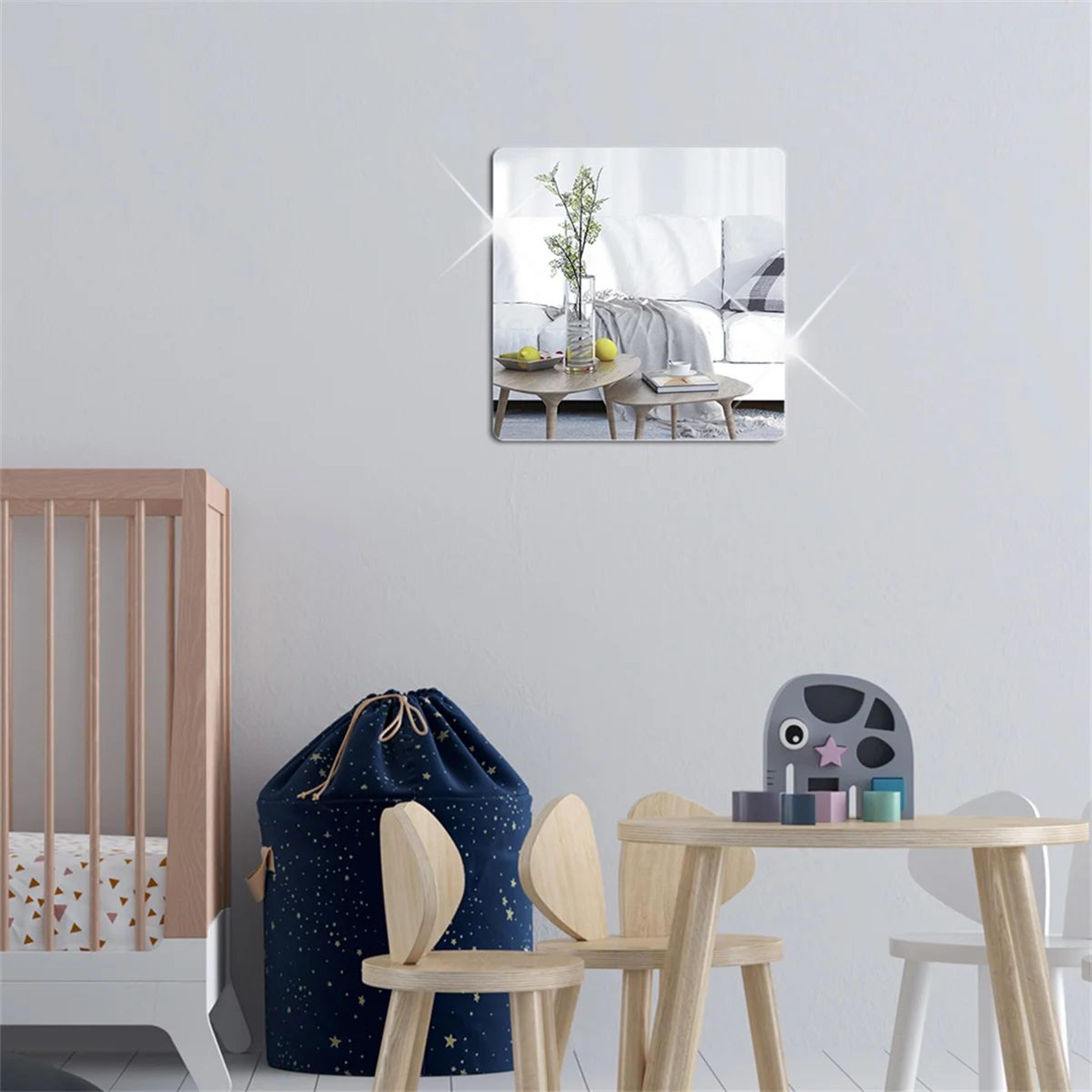 4 pcs acrylic mirror wall stickers –self-adhesive decorative mirror tiles for bathroom, bedroom & living room