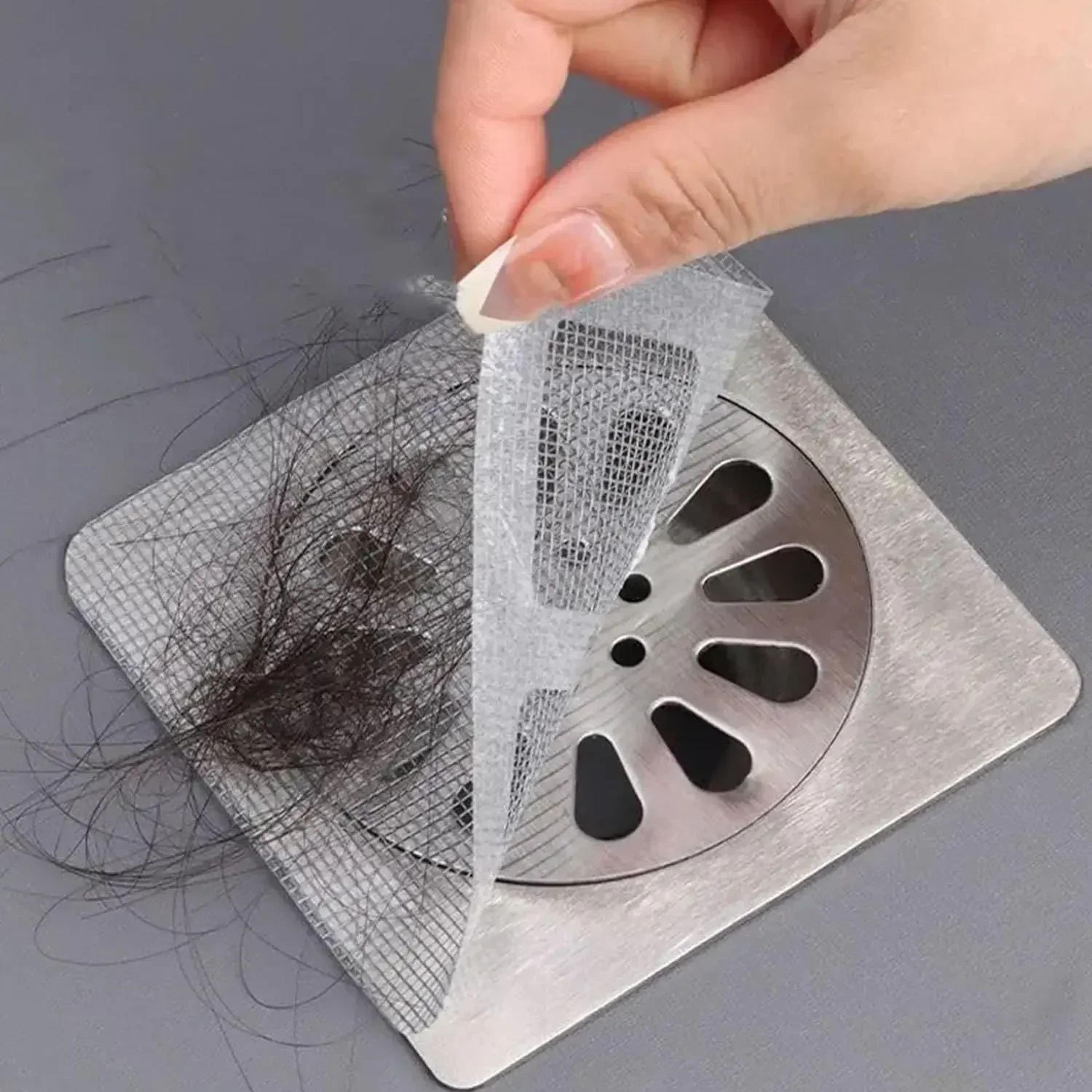 disposable shower drain hair catcher mesh – fiber sink strainer filter for bathroom & kitchen