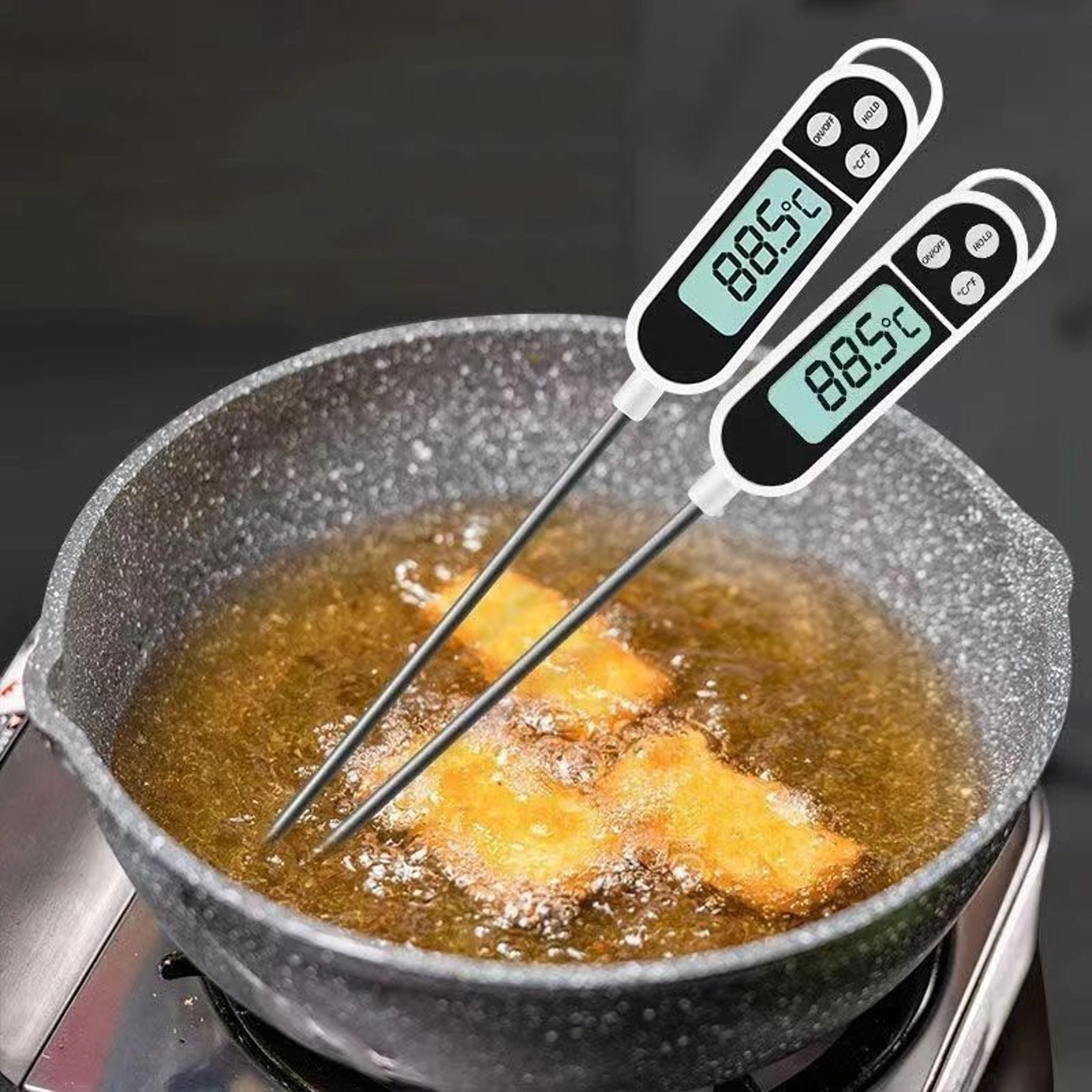 digital kitchen food thermometer – lcd meat cooking temperature probe for bbq, grilling, baking & candy making