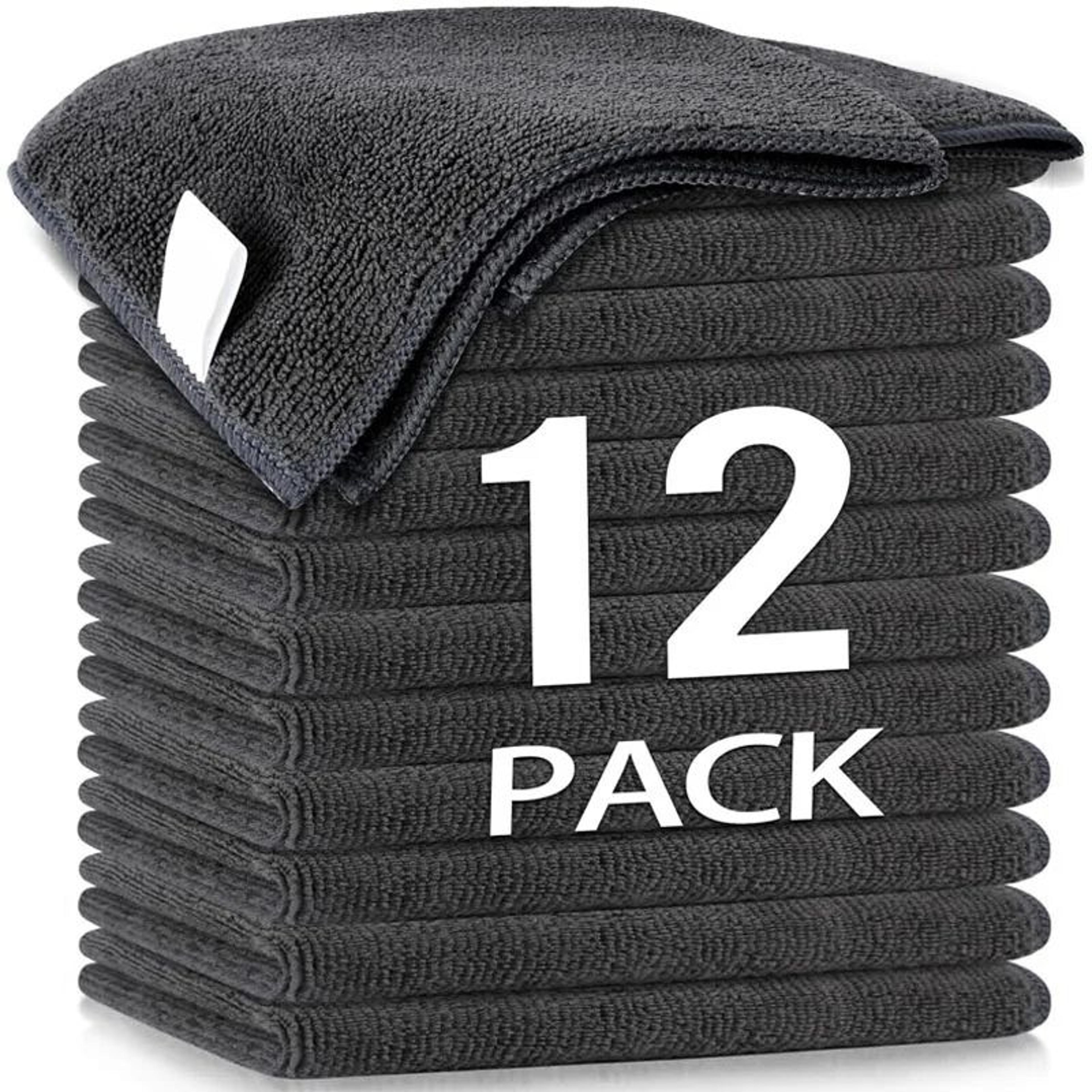 thick microfiber cleaning cloth – lint-free reusable cleaning towel for car detailing, windows, glass & household