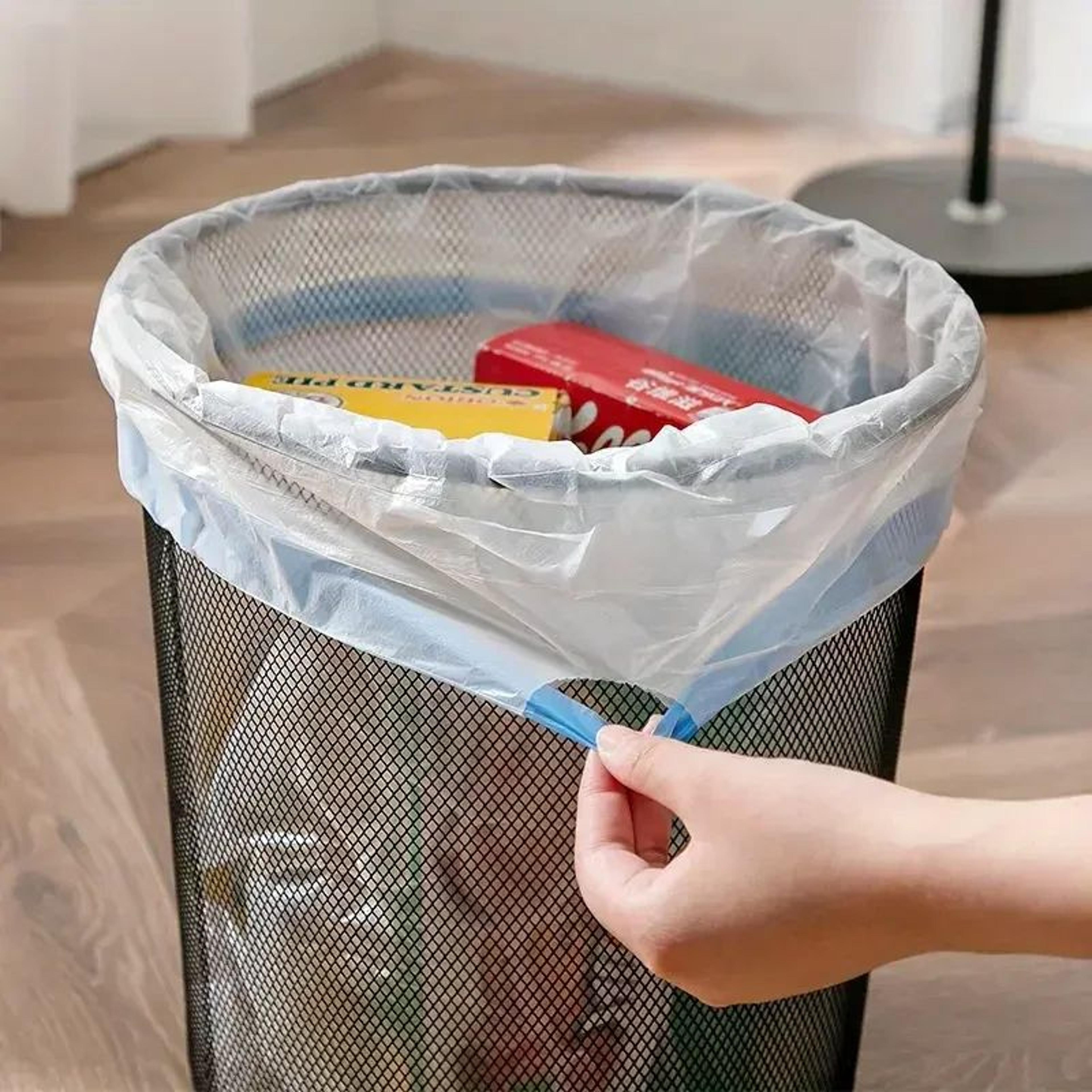 drawstring trash bags – thick heavy-duty kitchen garbage bags with automatic closure for home, office & dorm use