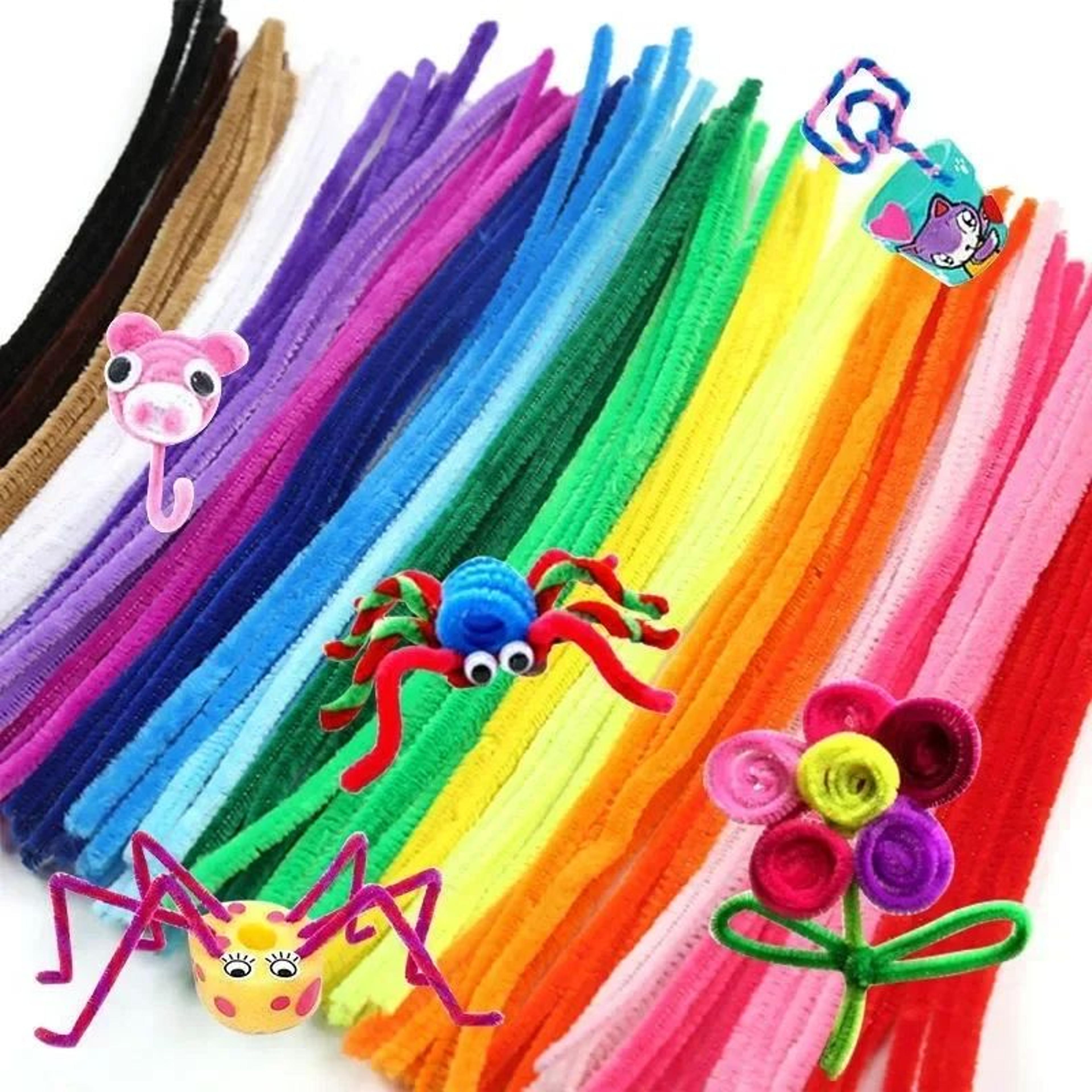 handmade chenille craft sticks – colorful plush pipe cleaners for diy crafts, kids art projects, school activities & dec