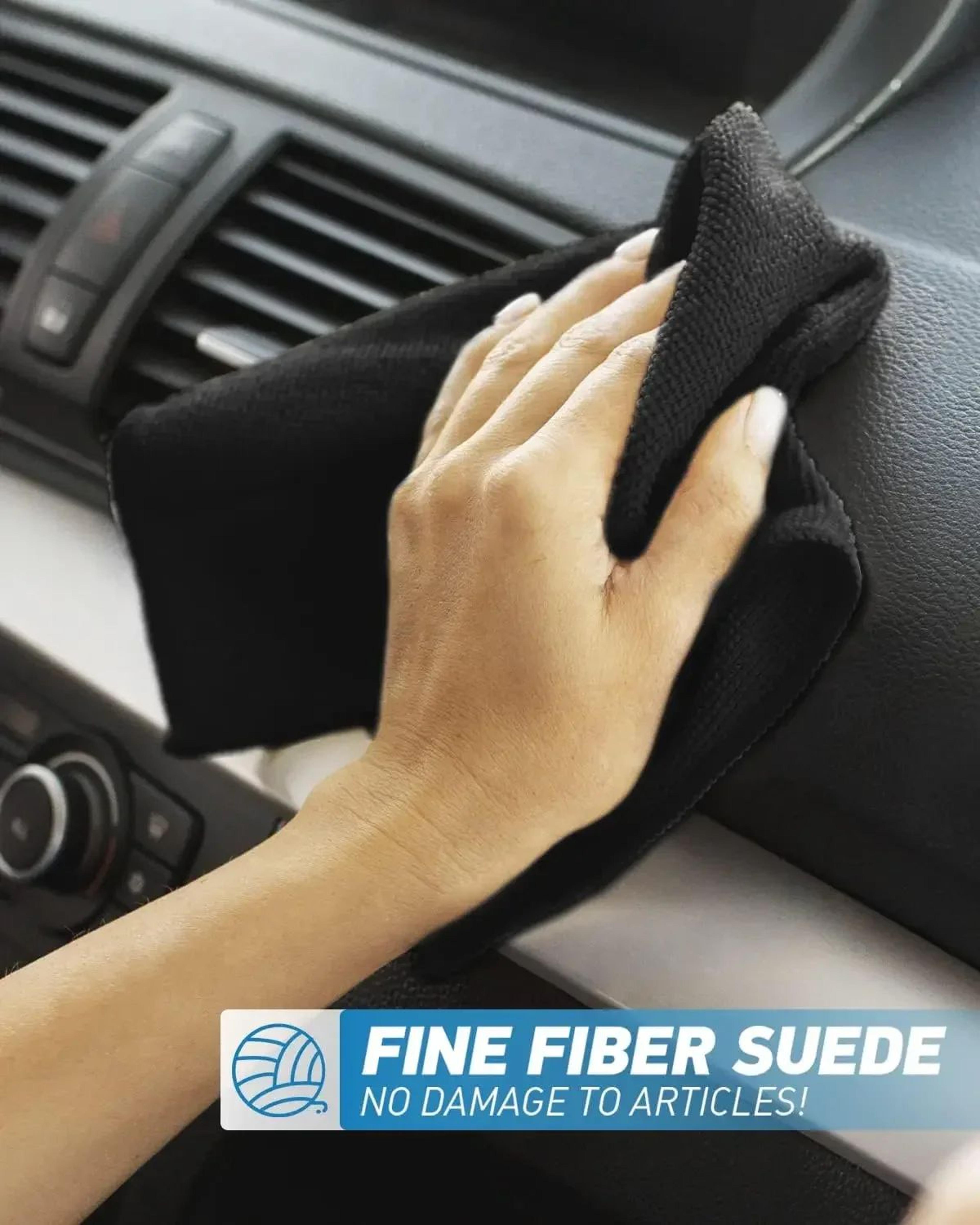 black microfiber cleaning cloth – lint-free absorbent cleaning towel for car detailing, windows, kitchen & household