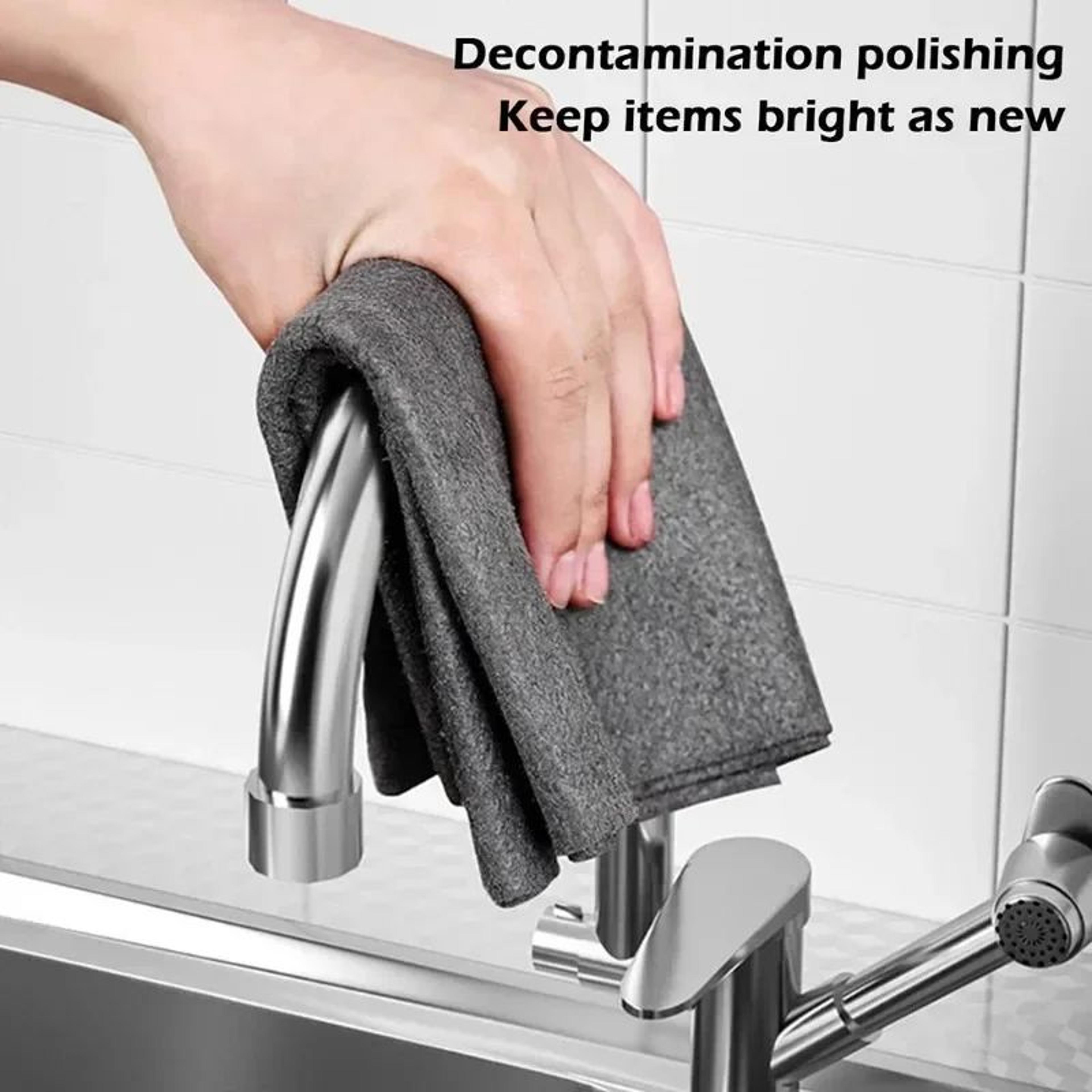 magic microfiber cleaning cloth – thick reusable lint-free towel for car, glass, windows, mirrors & household cleaning
