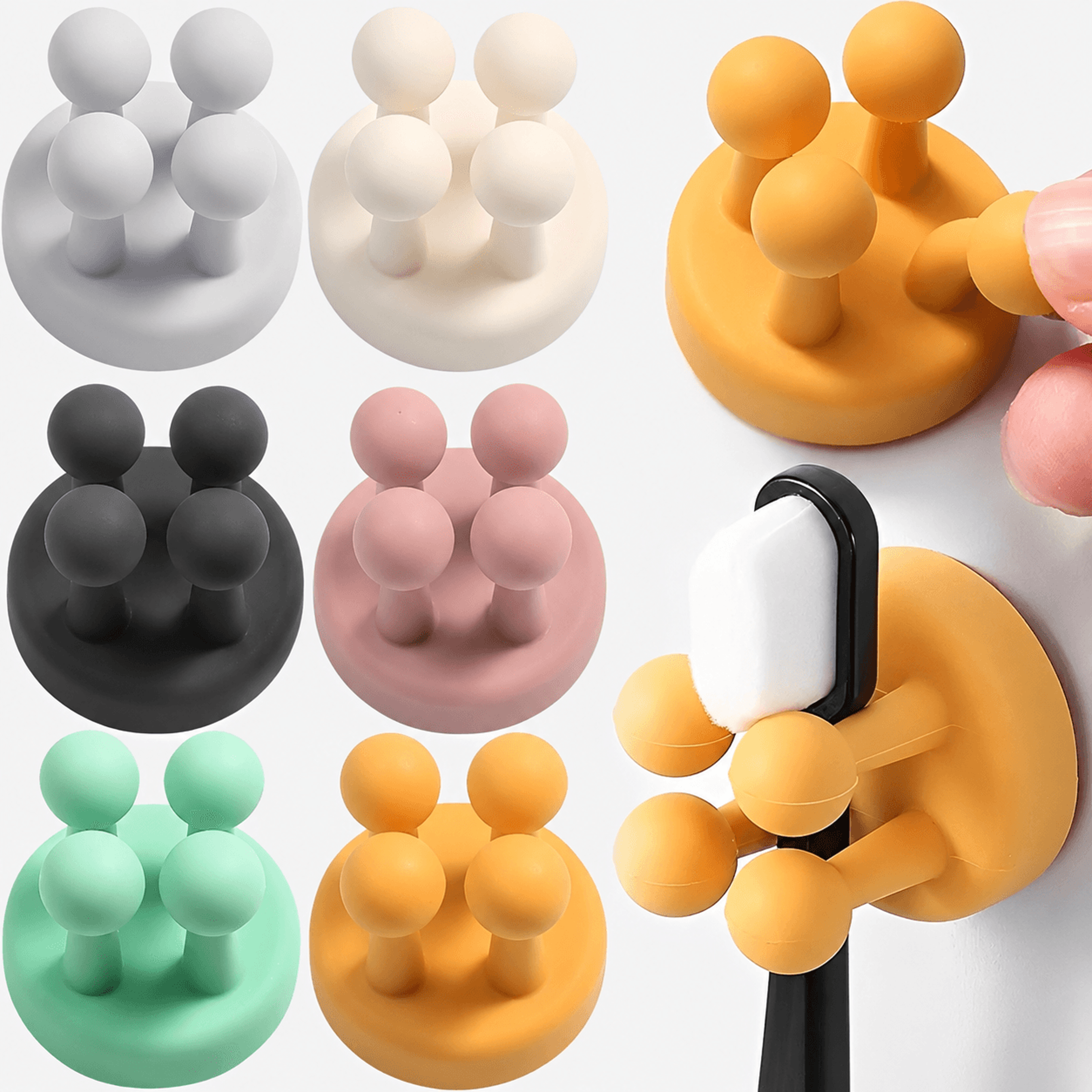 silicone toothbrush holder – waterproof self-adhesive multi-purpose wall hook for bathroom organization