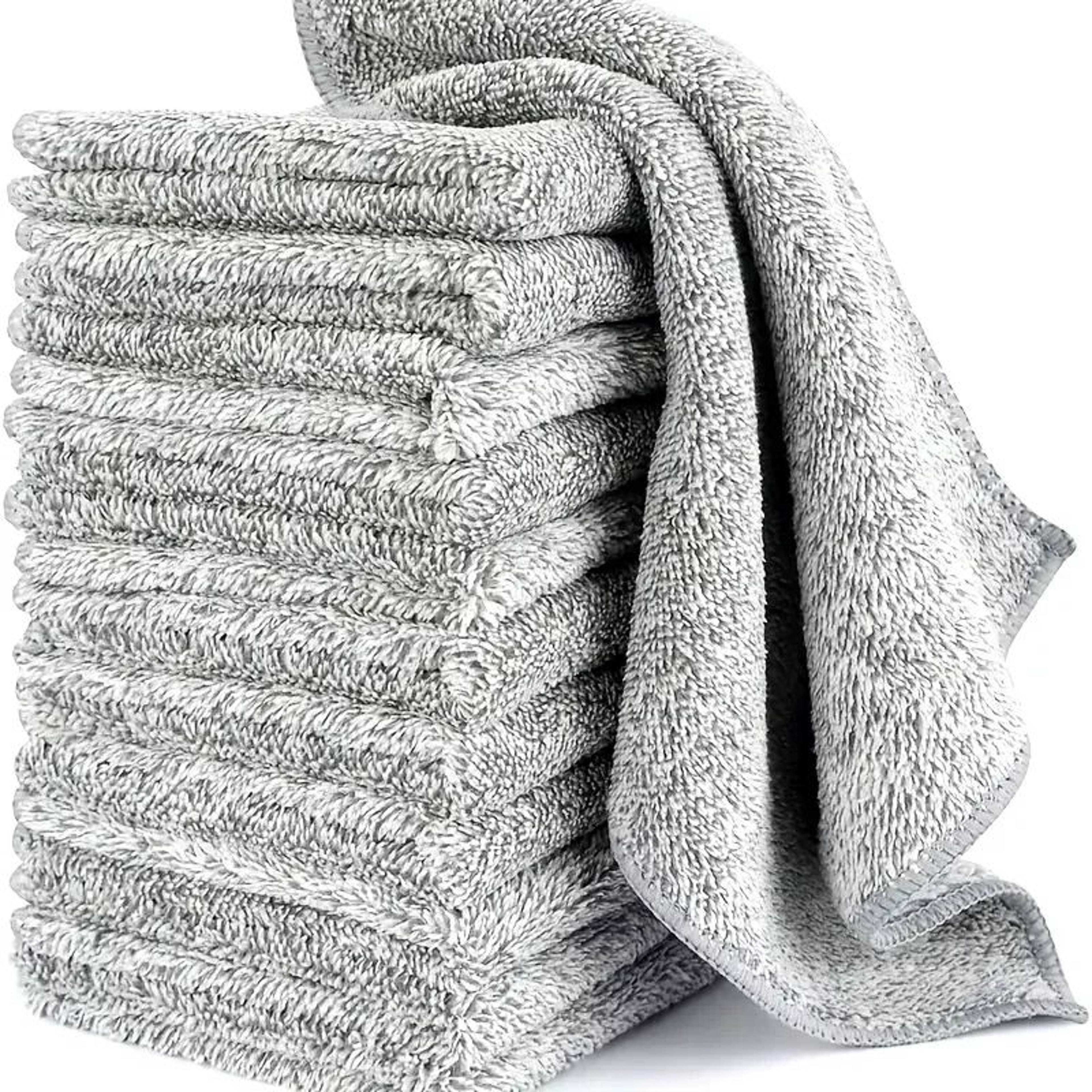 bamboo charcoal microfiber dish cloth – thick super absorbent kitchen cleaning rag for grease, dishes & household use