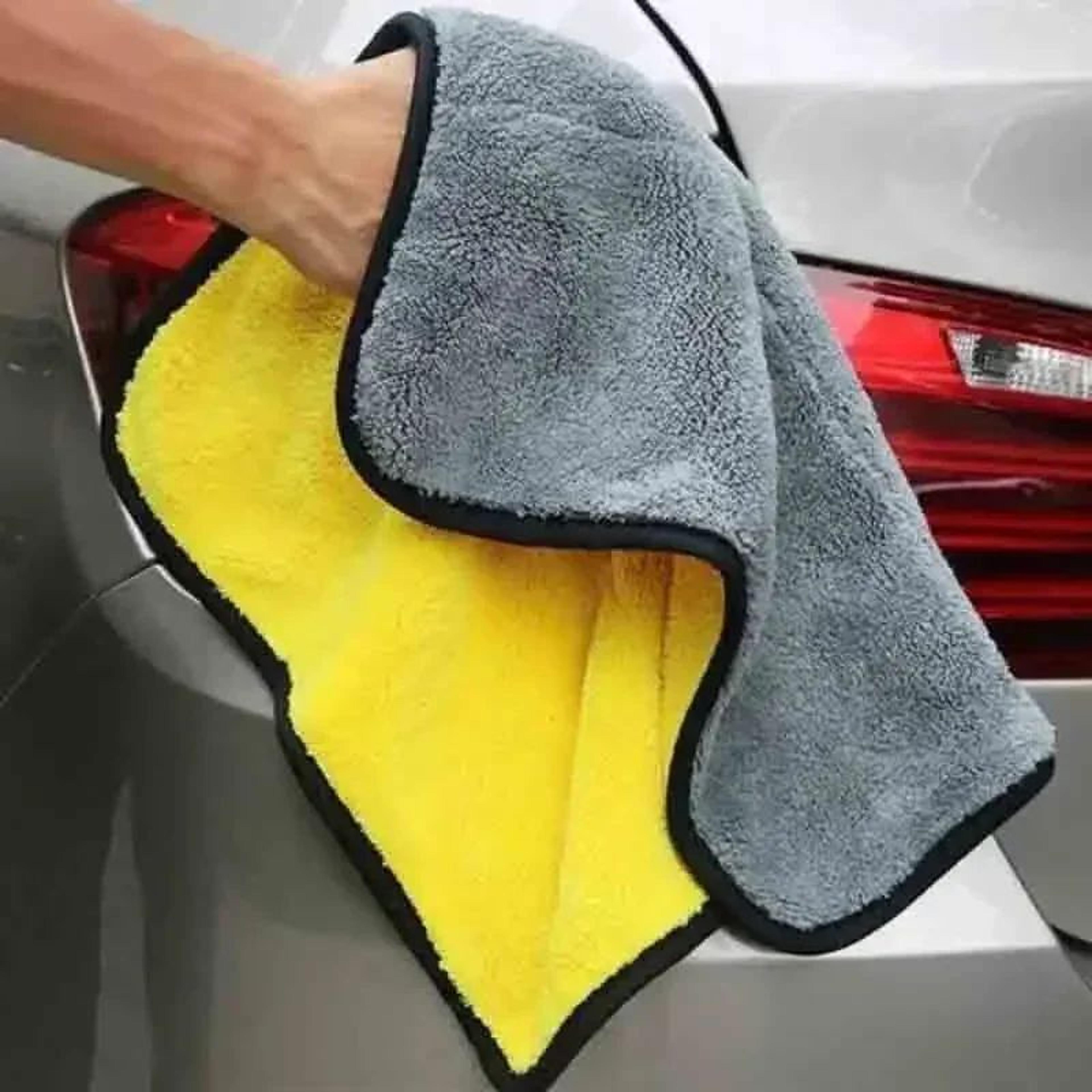 thick double-layer microfiber towels – soft lint-free car drying cloth for auto detailing, glass, windows & home cleanin