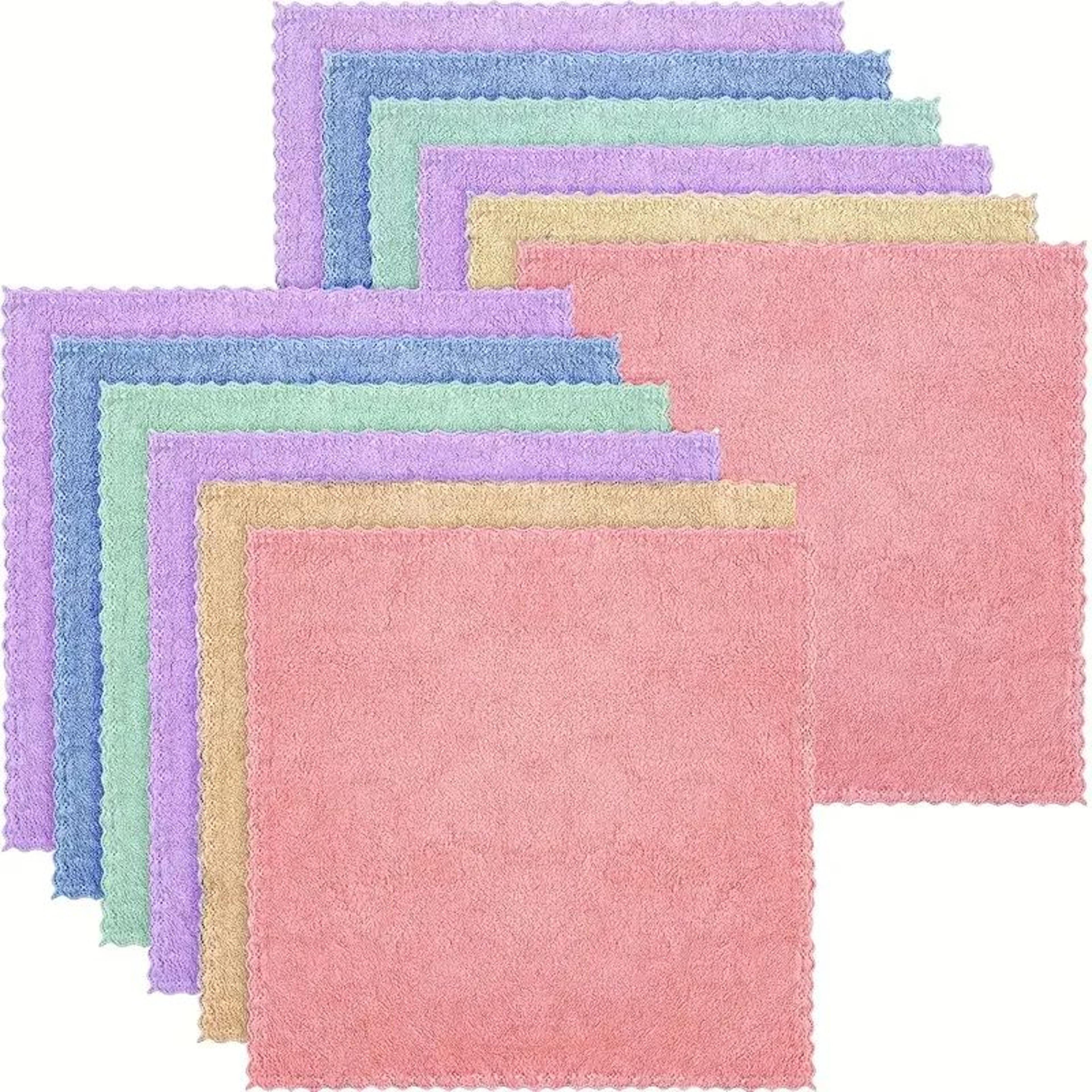 coral fleece hand towels – soft absorbent face, dish & kids towels for bathroom, kitchen & daily use