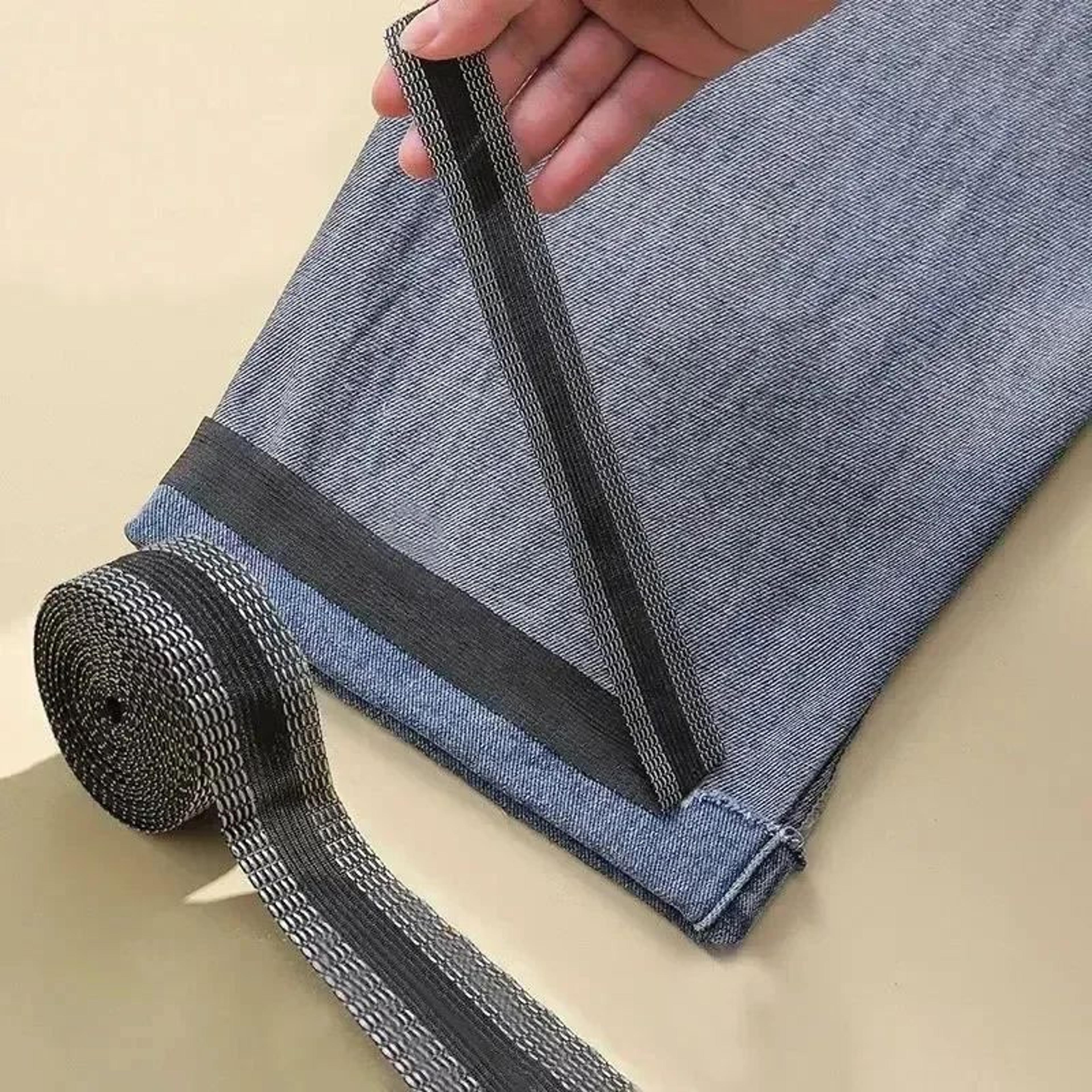 self-adhesive iron-on pants hem tape – no-sew fabric repair & jean hemming tape for trouser shortening diy alterations
