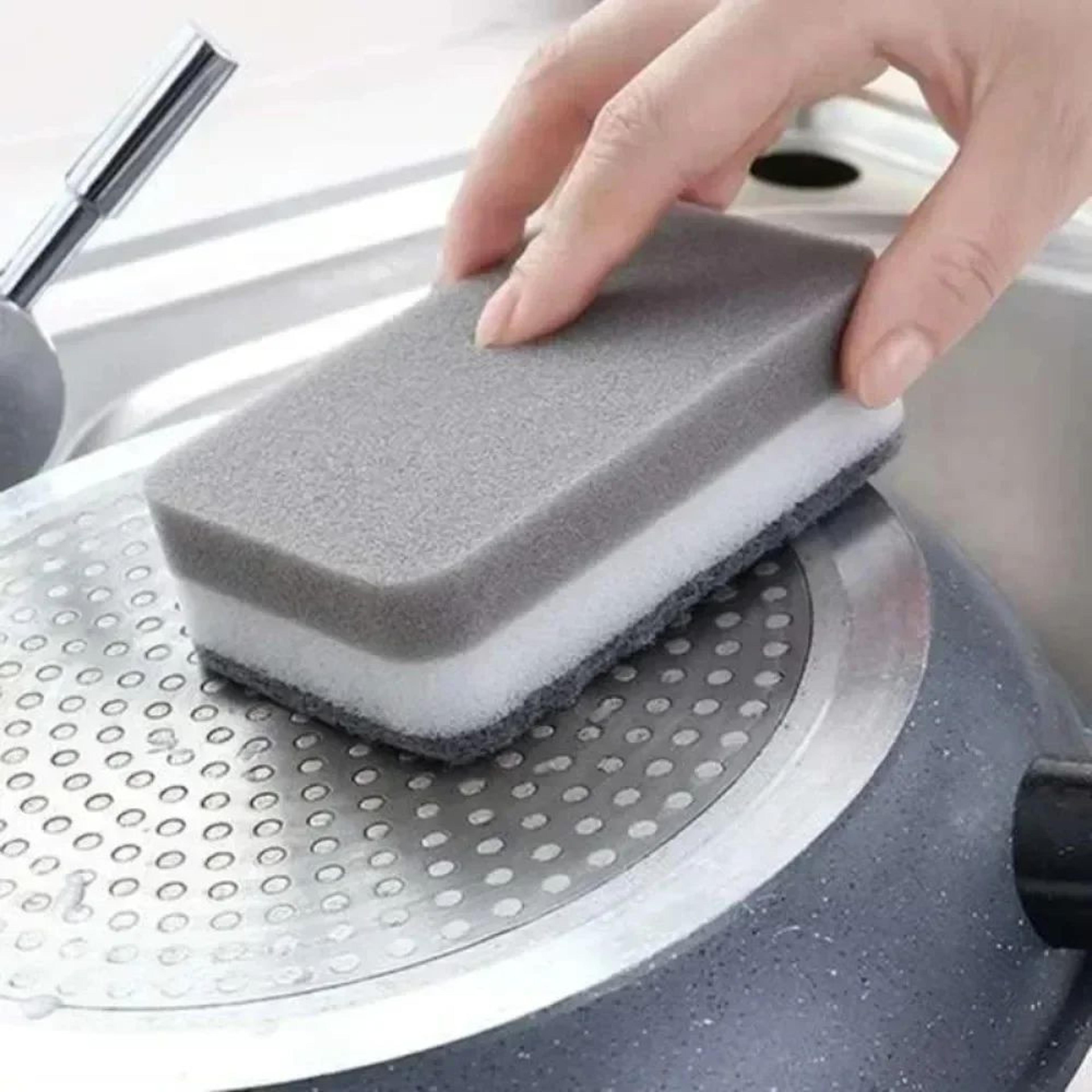 magic 3-layer cleaning sponge – reusable kitchen scouring pad for pots, pans, dishes & household cleaning