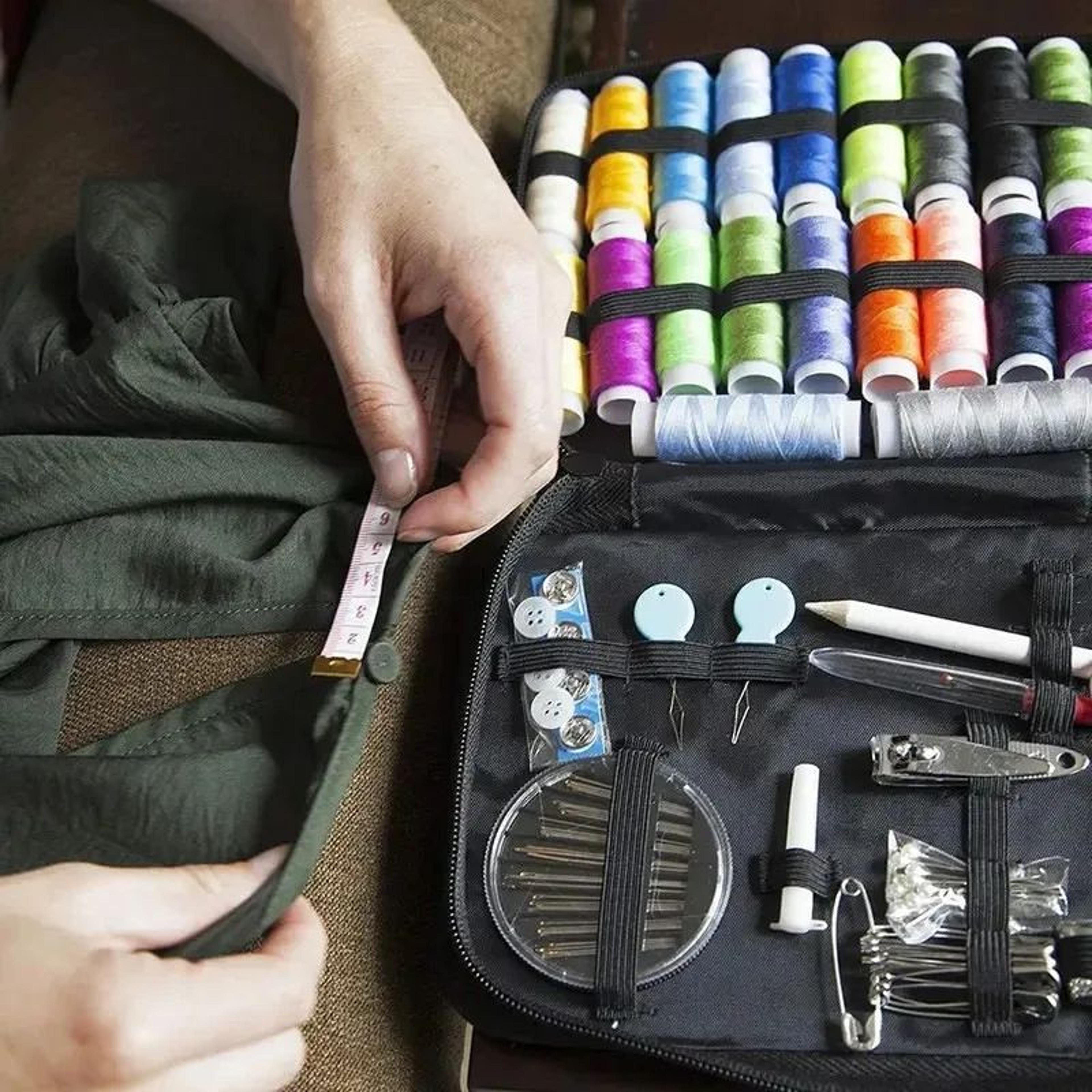 portable sewing kit with case – complete travel sewing supplies for home, emergency repairs & diy sewing